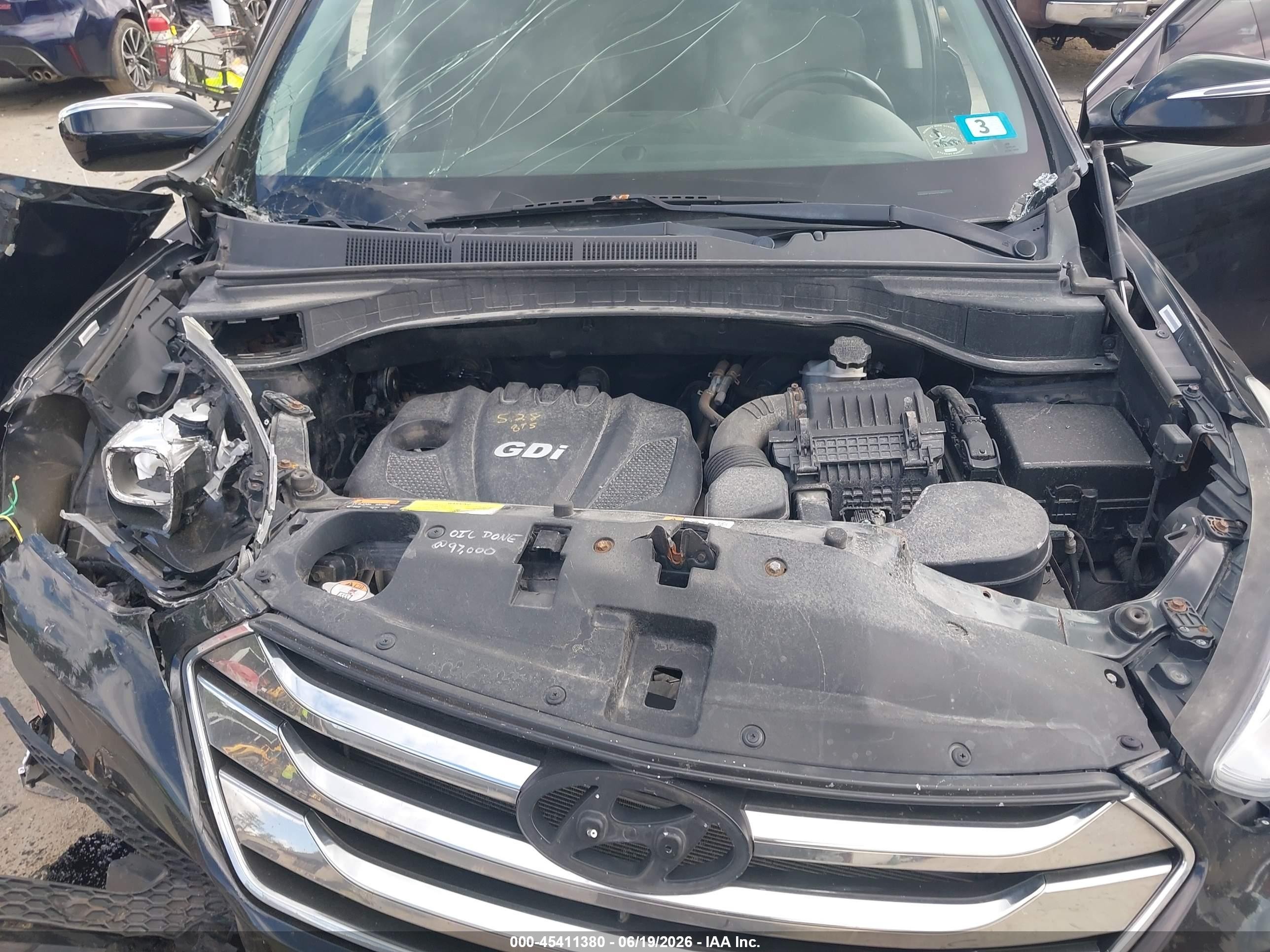 2014 Hyundai Santa Fe Sport 2.4l Black vin: 5XYZUDLB6EG156786