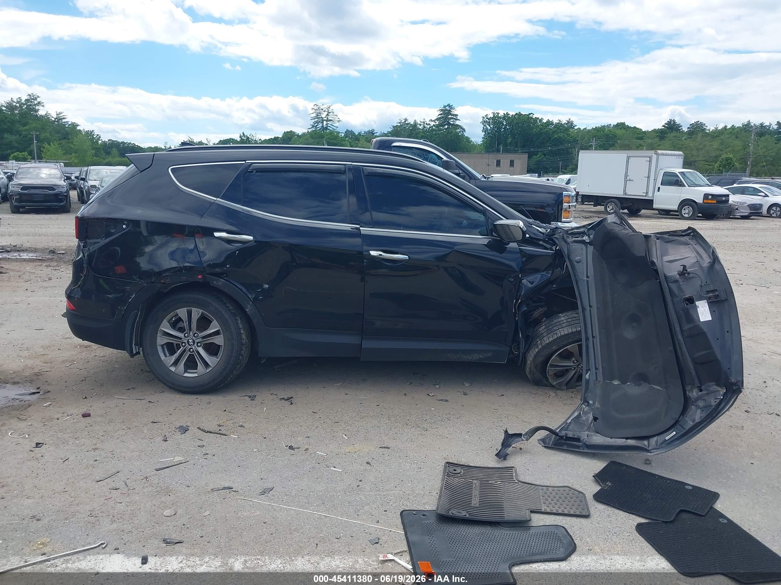 2014 Hyundai Santa Fe Sport 2.4l Black vin: 5XYZUDLB6EG156786