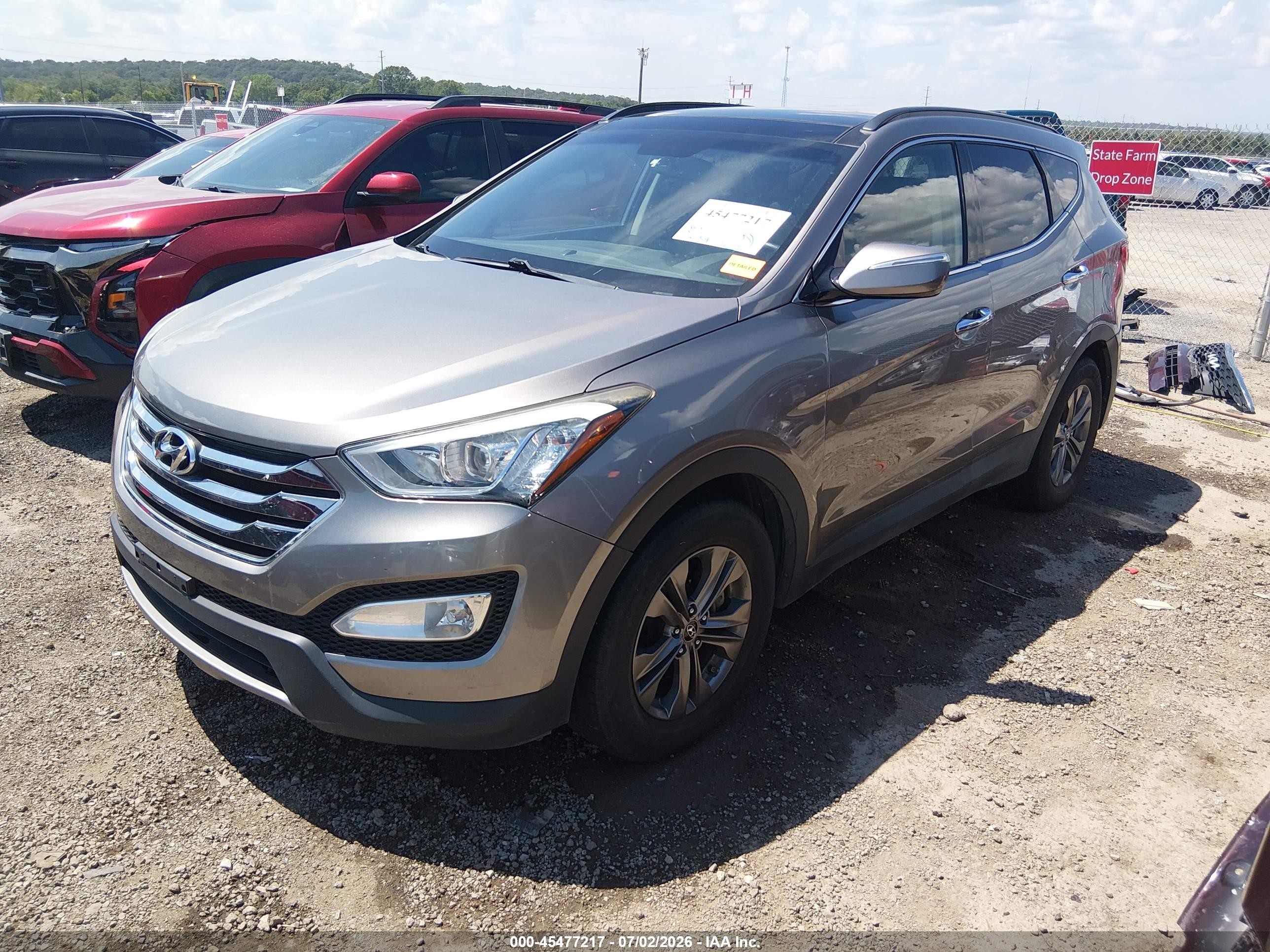 2014 Hyundai Santa Fe Sport 2.4l Gray vin: 5XYZUDLB6EG211348