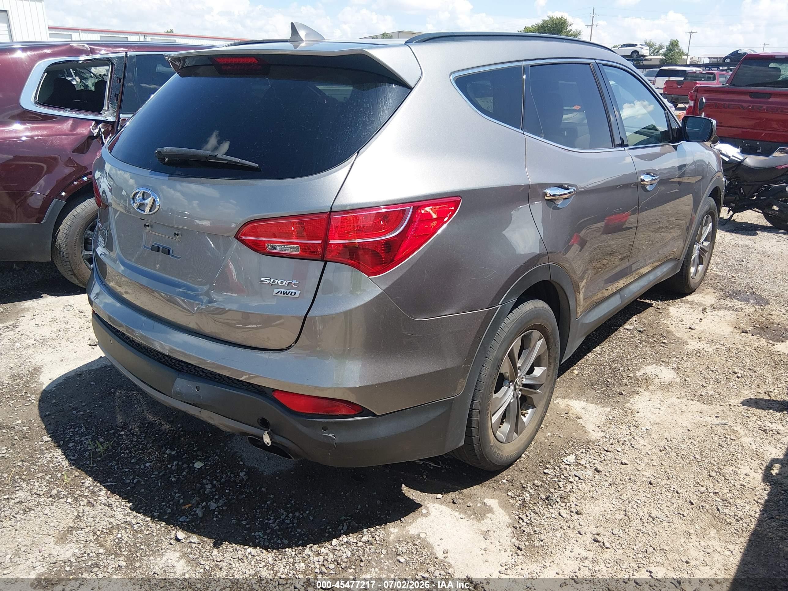 2014 Hyundai Santa Fe Sport 2.4l Gray vin: 5XYZUDLB6EG211348