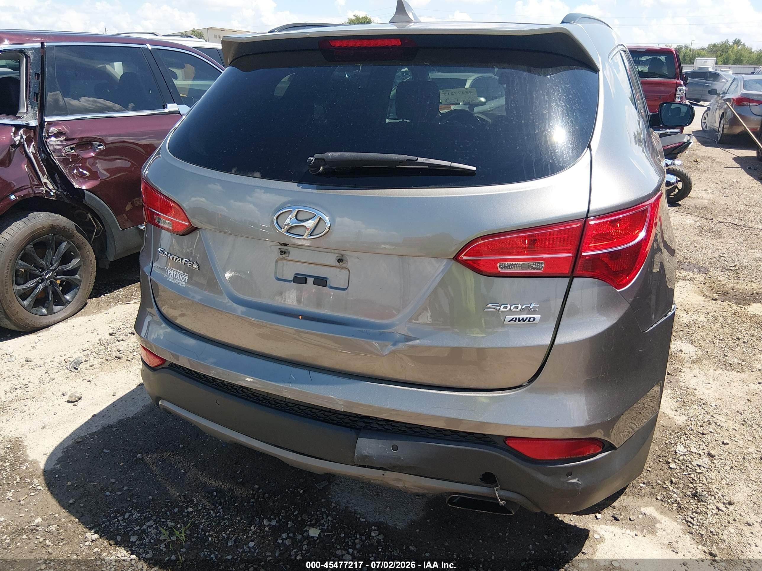 2014 Hyundai Santa Fe Sport 2.4l Gray vin: 5XYZUDLB6EG211348