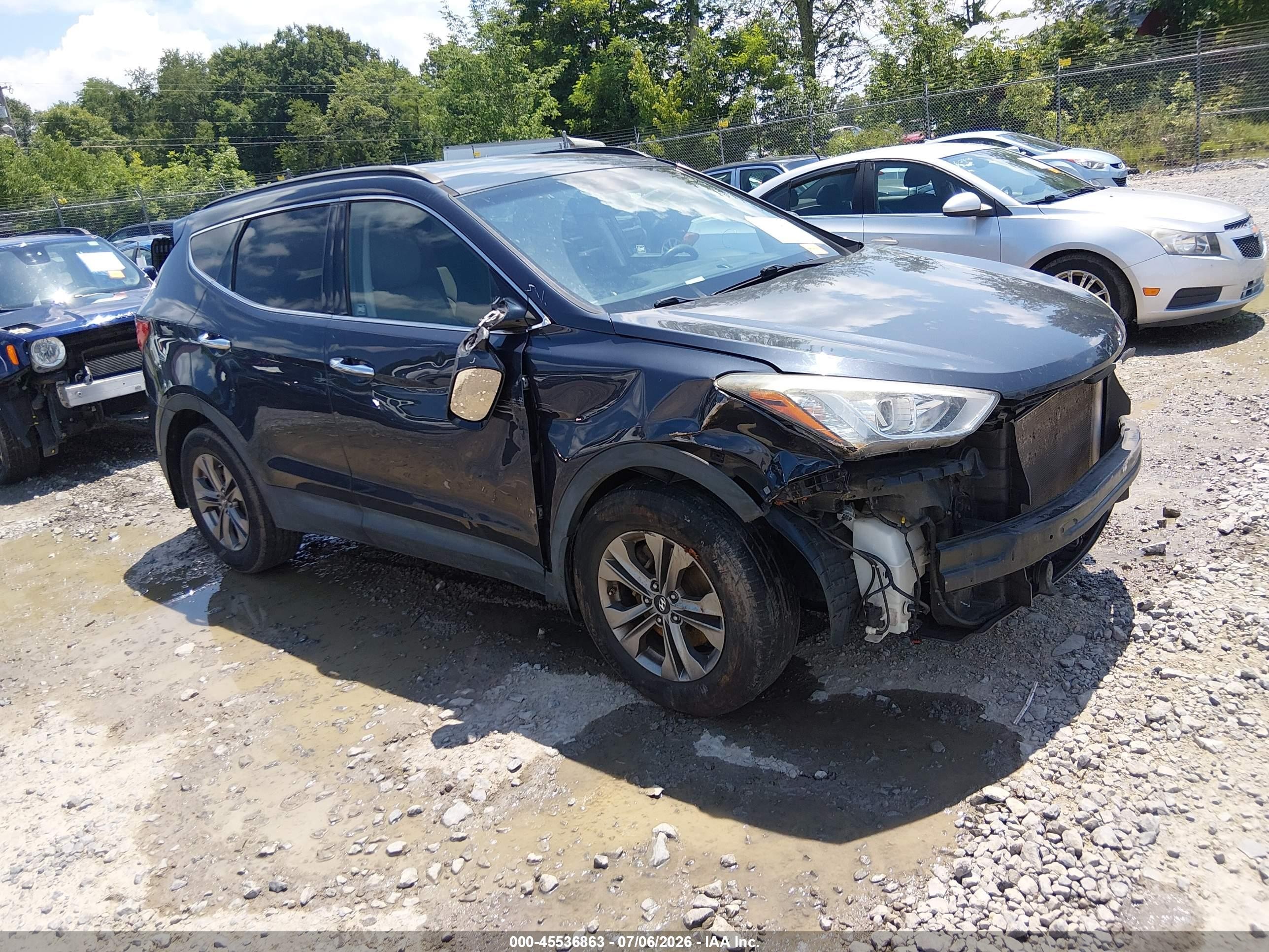 2015 Hyundai Santa Fe Sport 2.4l Black vin: 5XYZUDLB6FG248224