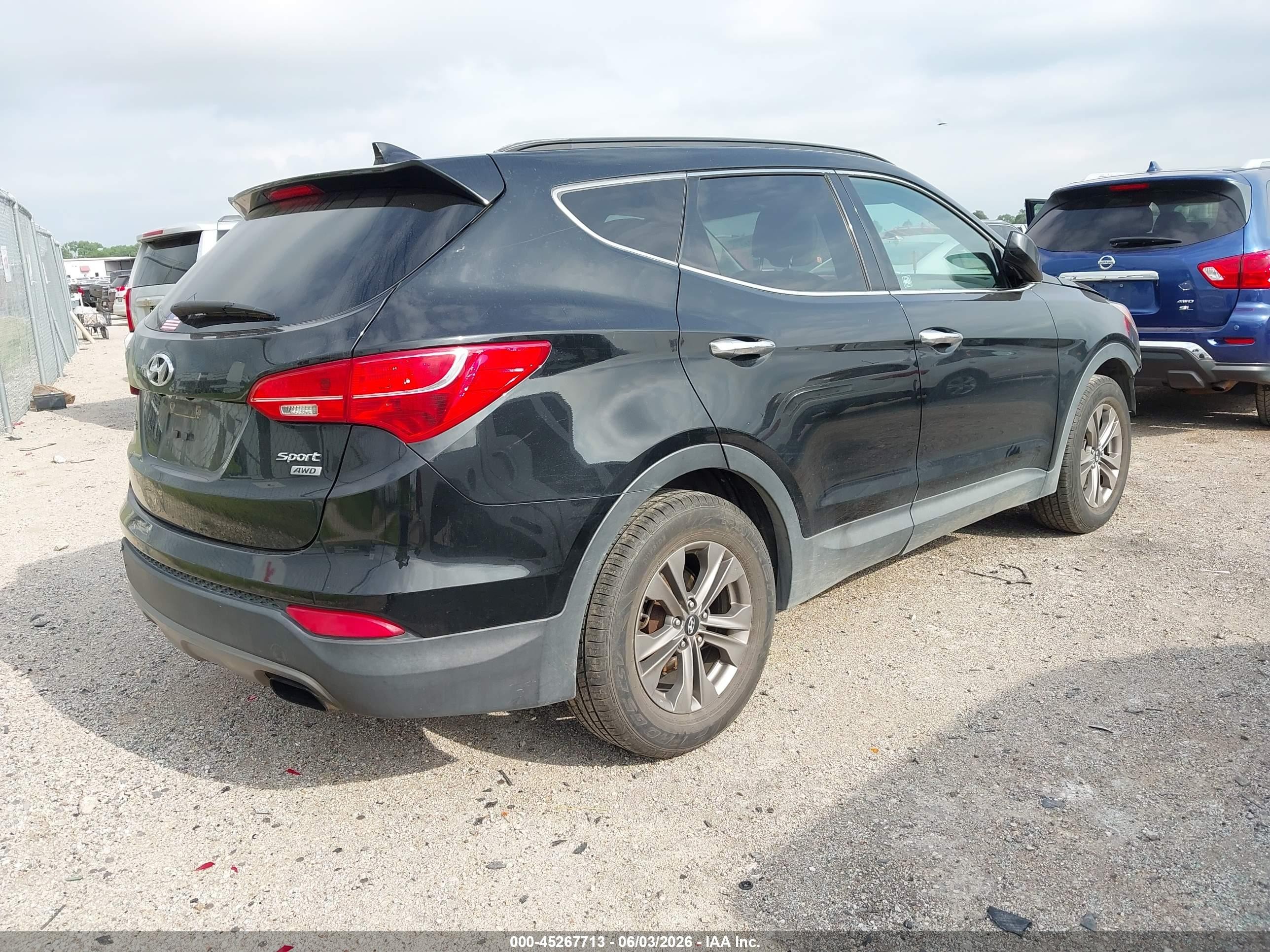 2015 Hyundai Santa Fe Sport 2.4l Black vin: 5XYZUDLB6FG267677