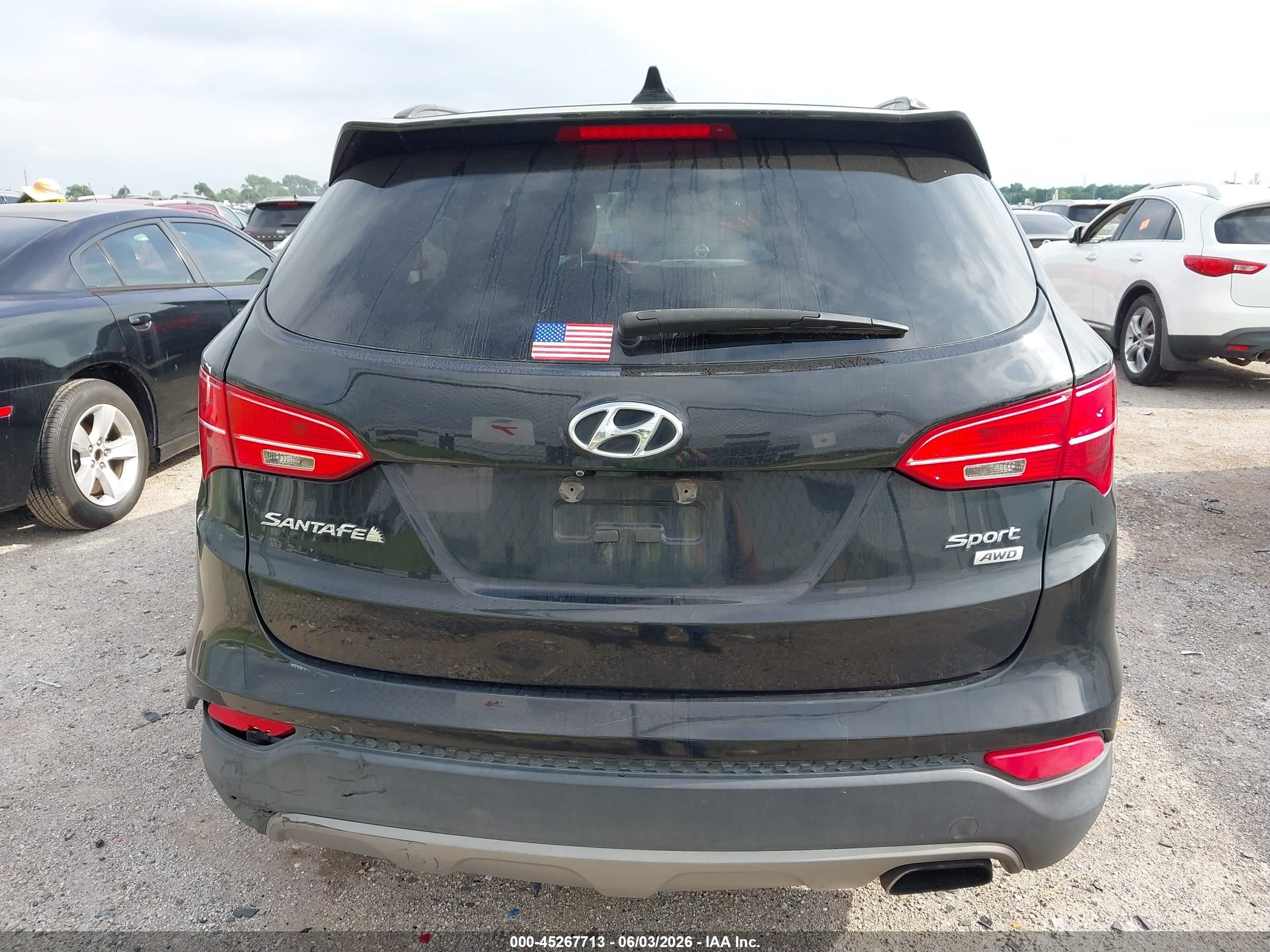 2015 Hyundai Santa Fe Sport 2.4l Black vin: 5XYZUDLB6FG267677
