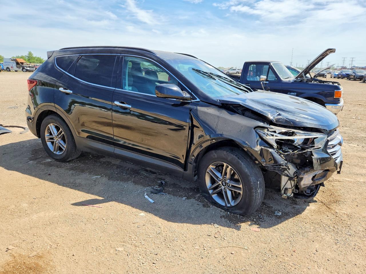 2017 Hyundai Santa Fe Sport 2.4l Черный vin: 5XYZUDLB6HG398191