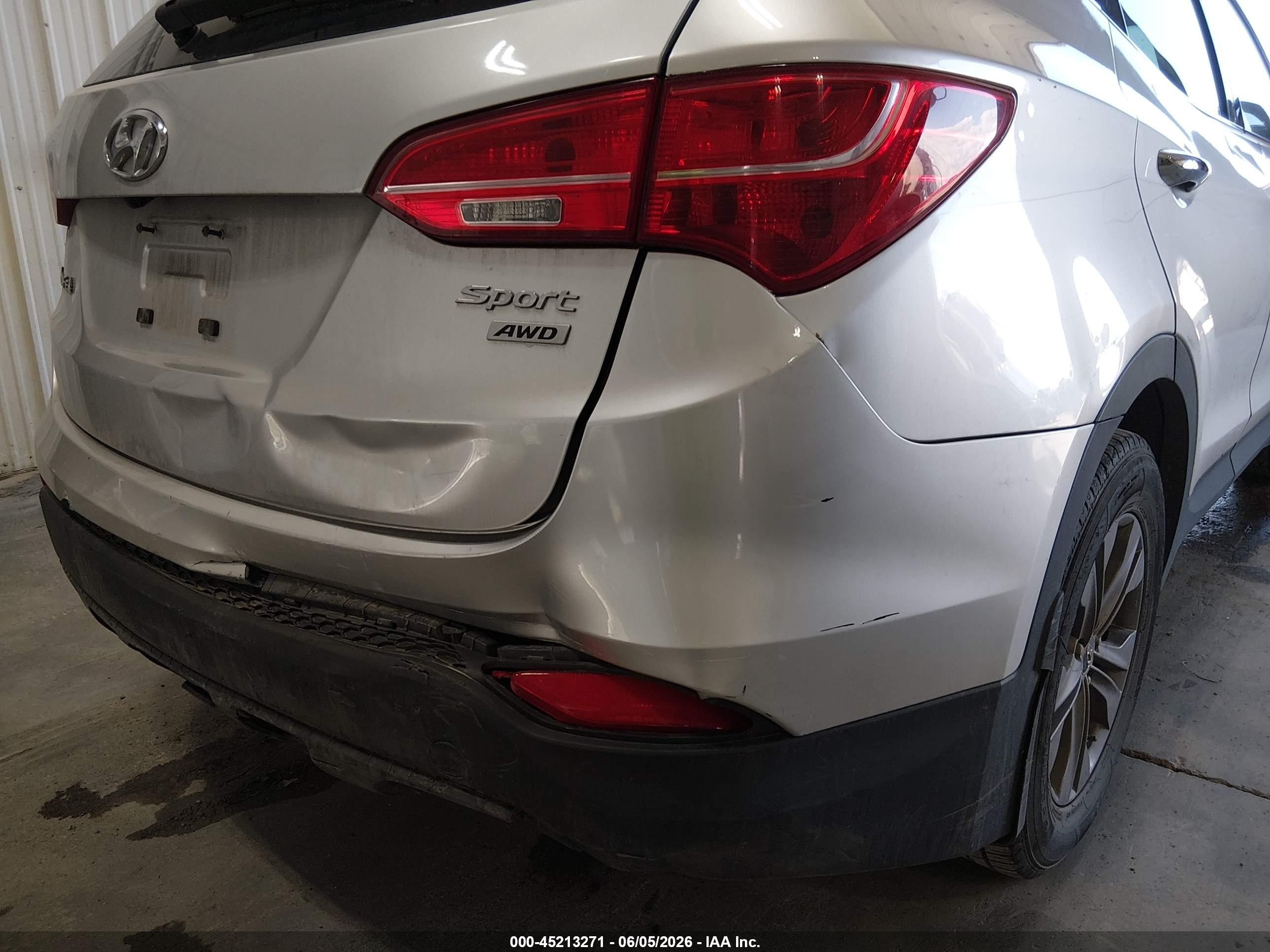 2013 Hyundai Santa Fe Sport Silver vin: 5XYZUDLB7DG028247