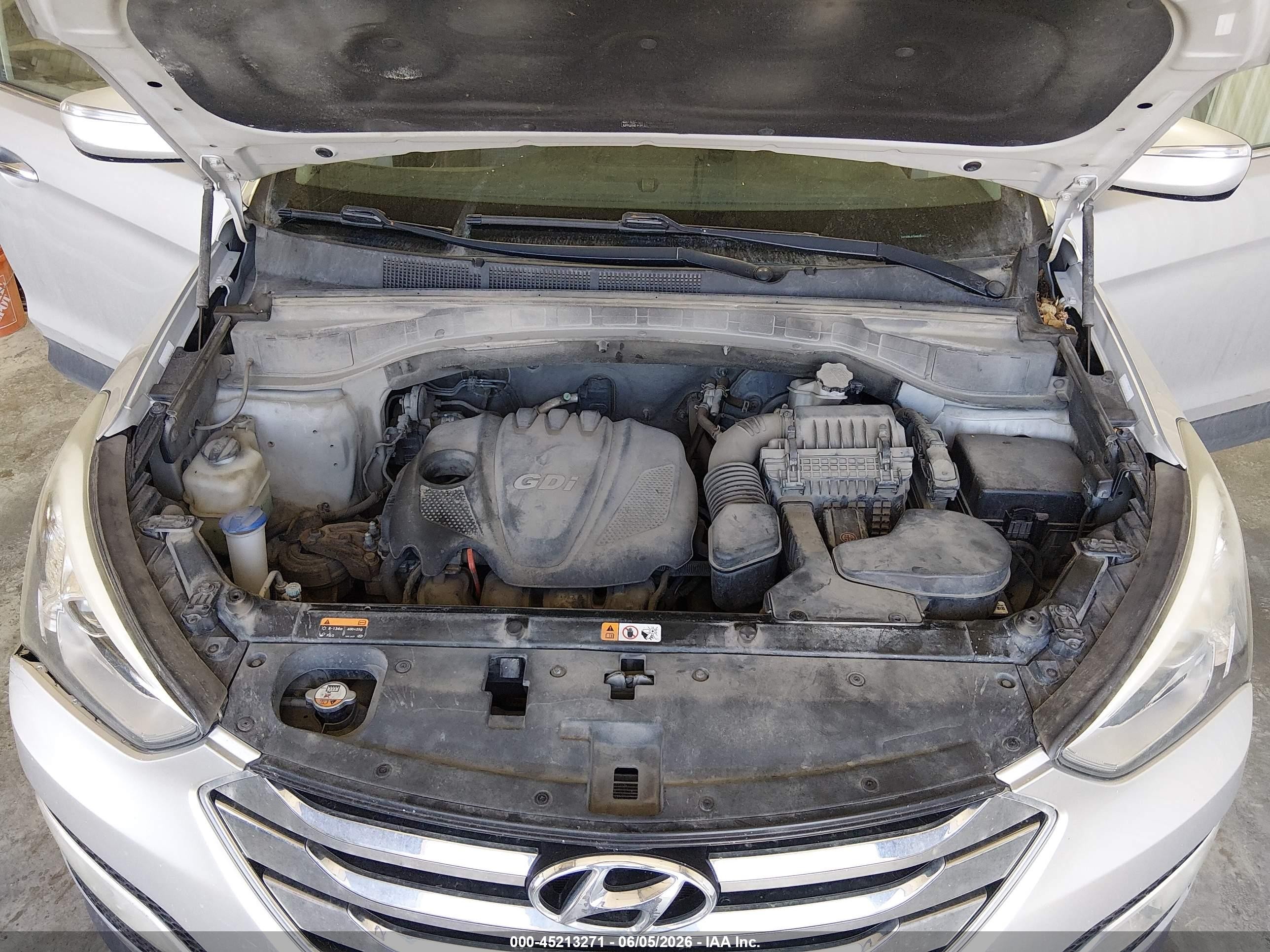 2013 Hyundai Santa Fe Sport Silver vin: 5XYZUDLB7DG028247
