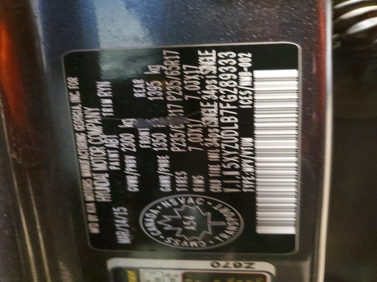 2015 Hyundai Santa Fe Sport 2.4l Gray vin: 5XYZUDLB7FG289333