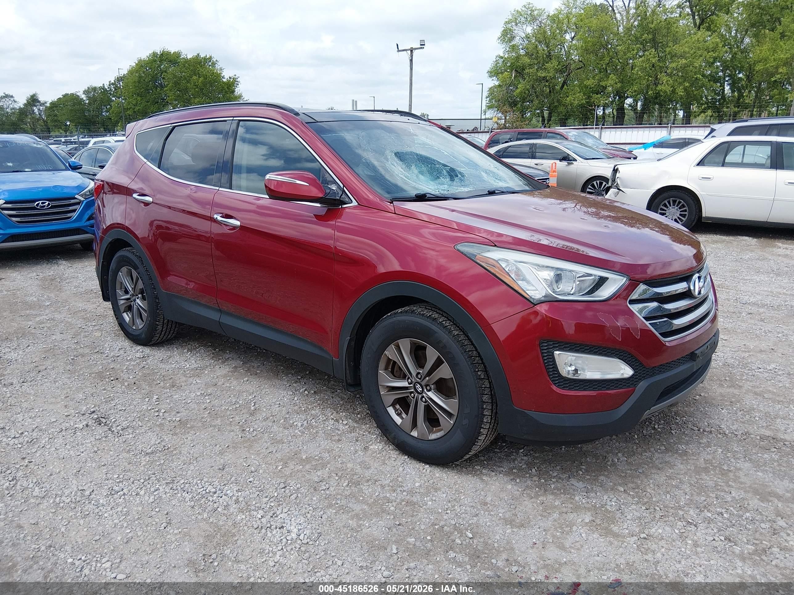 2015 Hyundai Santa Fe Sport 2.4l Red vin: 5XYZUDLB7FG303165