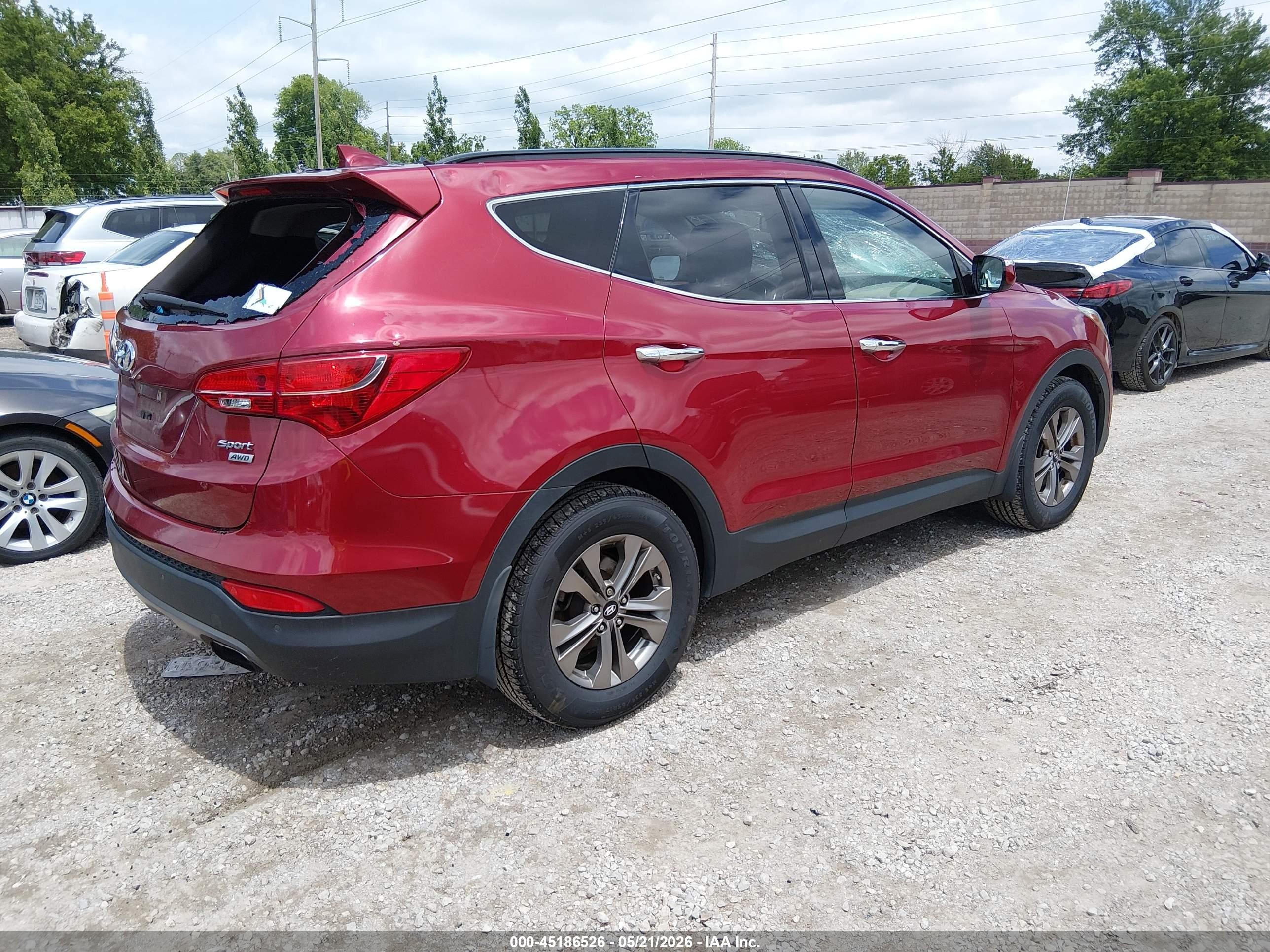 2015 Hyundai Santa Fe Sport 2.4l Red vin: 5XYZUDLB7FG303165