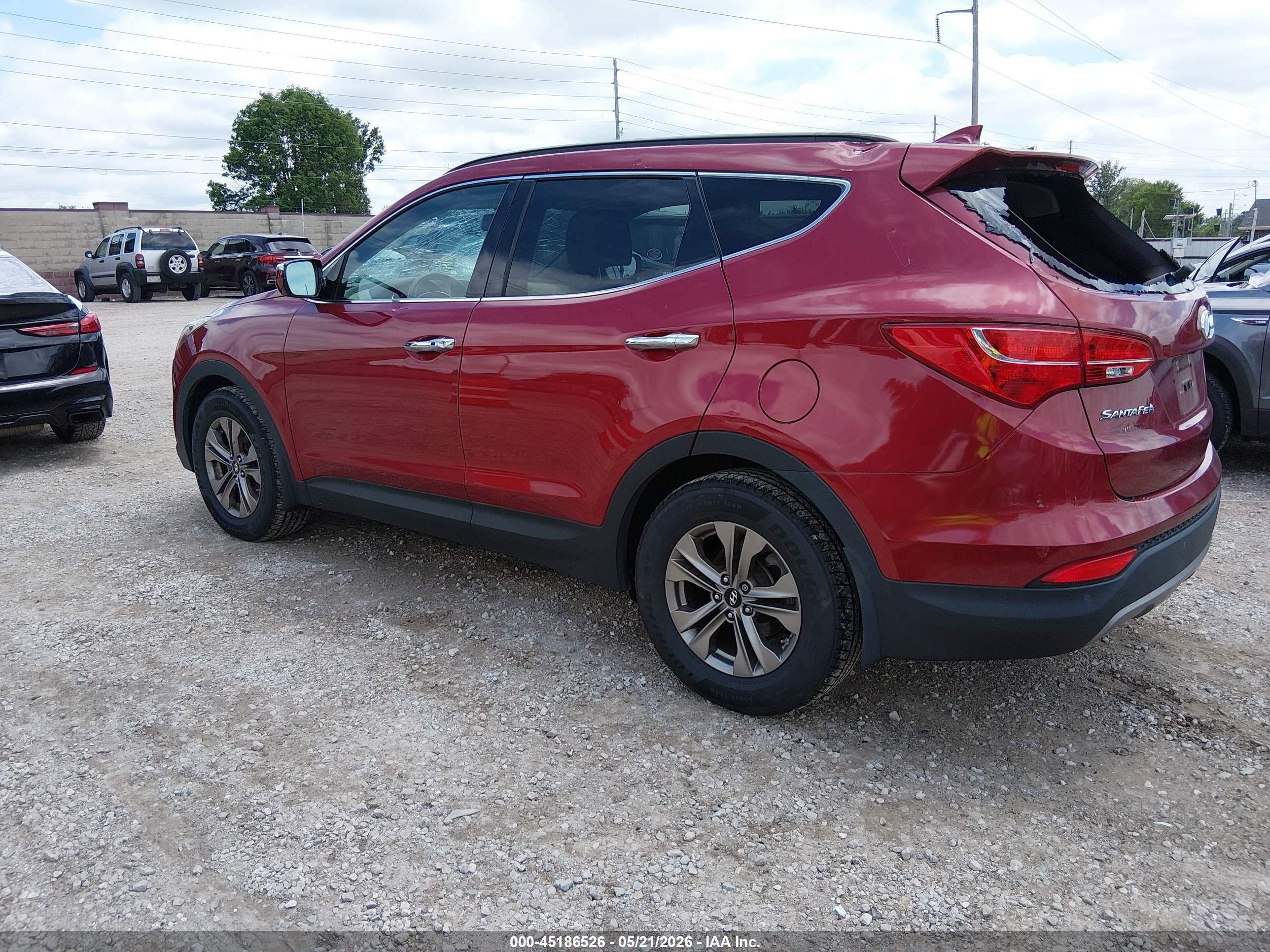 2015 Hyundai Santa Fe Sport 2.4l Red vin: 5XYZUDLB7FG303165