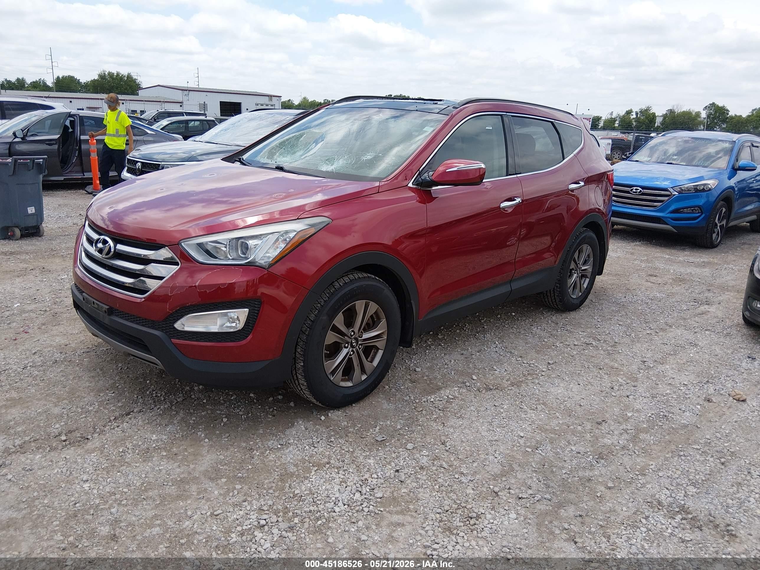 2015 Hyundai Santa Fe Sport 2.4l Red vin: 5XYZUDLB7FG303165