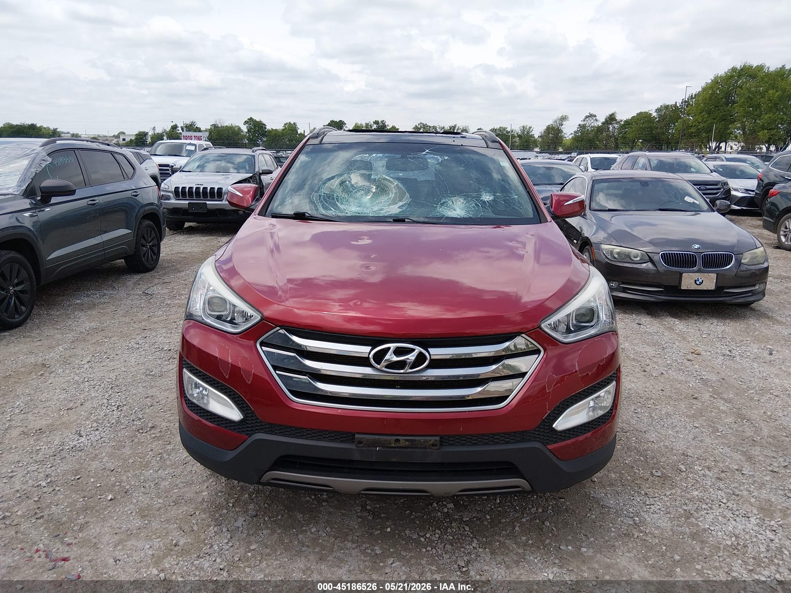 2015 Hyundai Santa Fe Sport 2.4l Red vin: 5XYZUDLB7FG303165