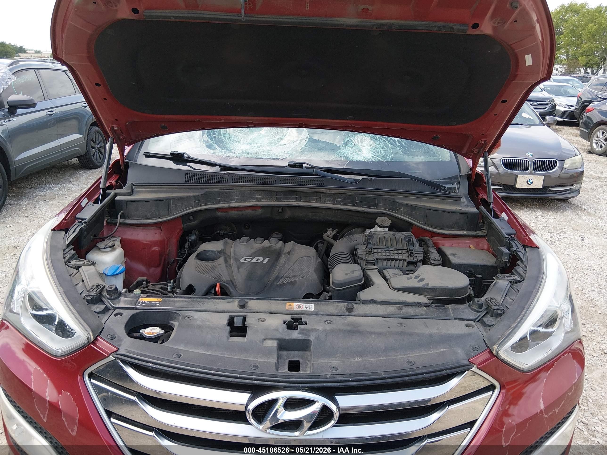 2015 Hyundai Santa Fe Sport 2.4l Red vin: 5XYZUDLB7FG303165