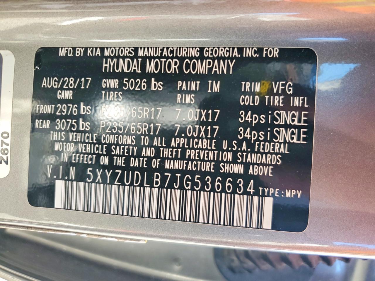 2018 Hyundai Santa Fe Sport 2.4l Gray vin: 5XYZUDLB7JG536634