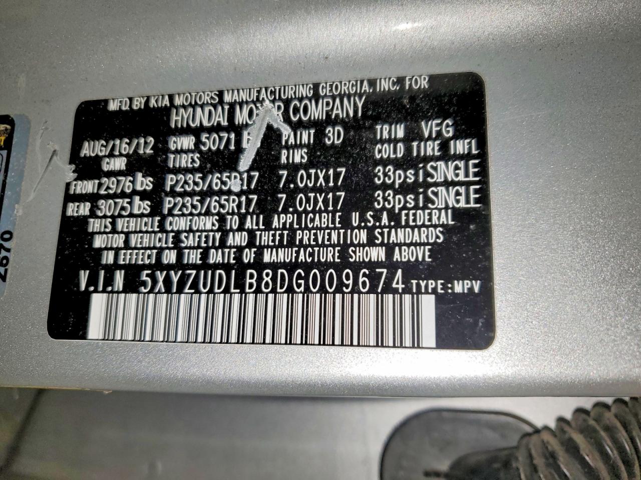 2013 Hyundai Santa Fe Sport 2.4l Silver vin: 5XYZUDLB8DG009674