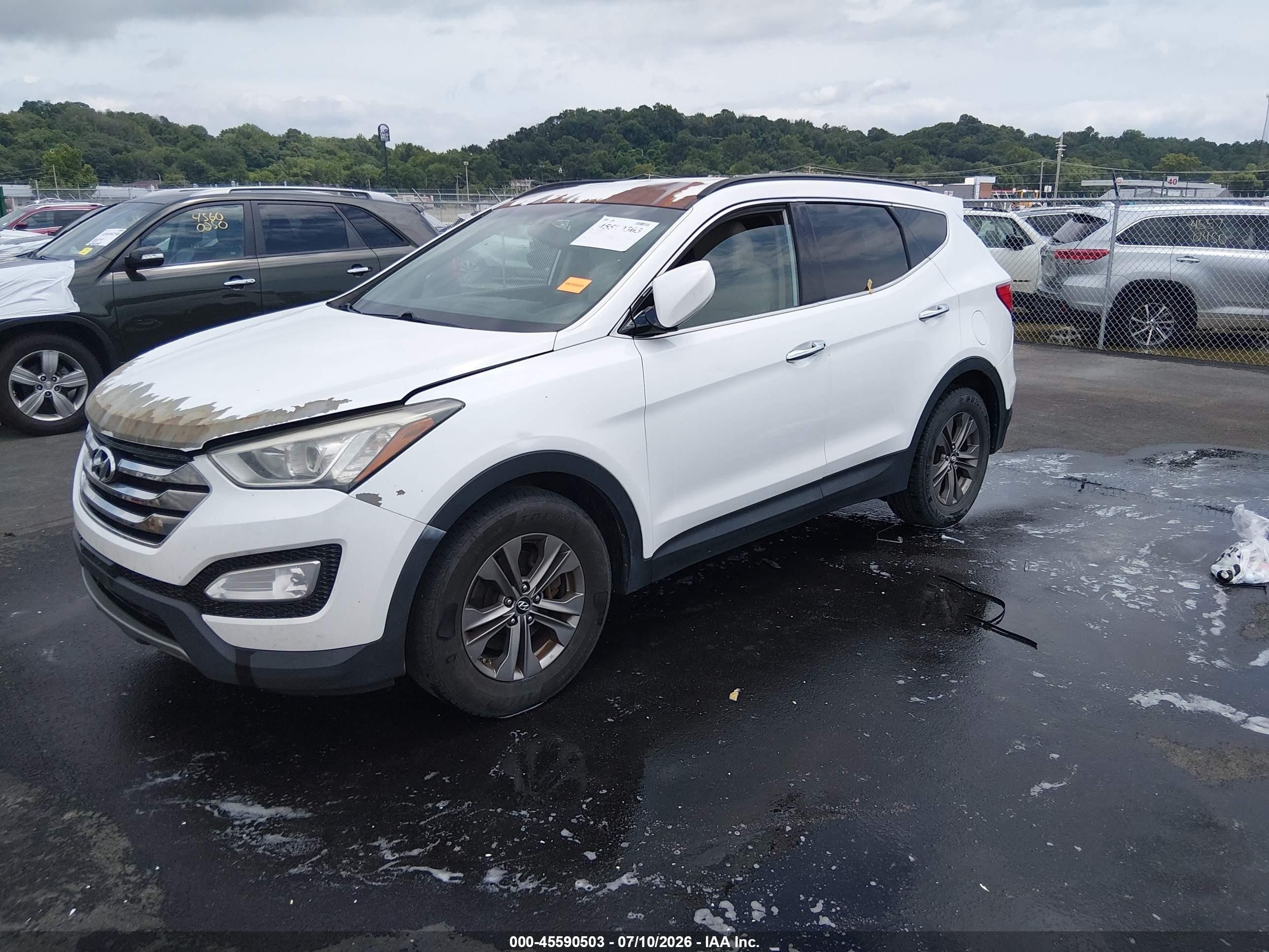 2013 Hyundai Santa Fe Sport White vin: 5XYZUDLB8DG105756