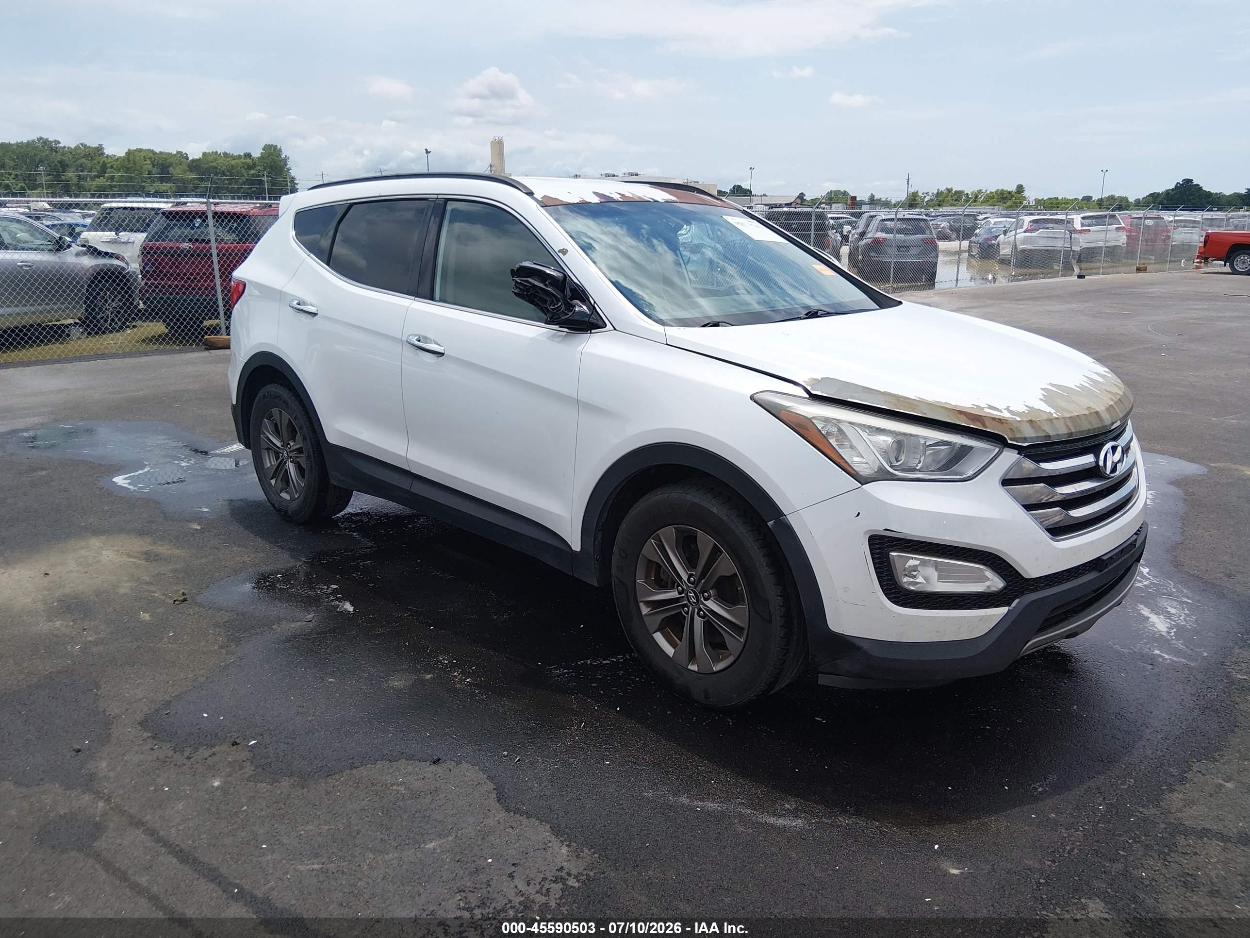 2013 Hyundai Santa Fe Sport White vin: 5XYZUDLB8DG105756
