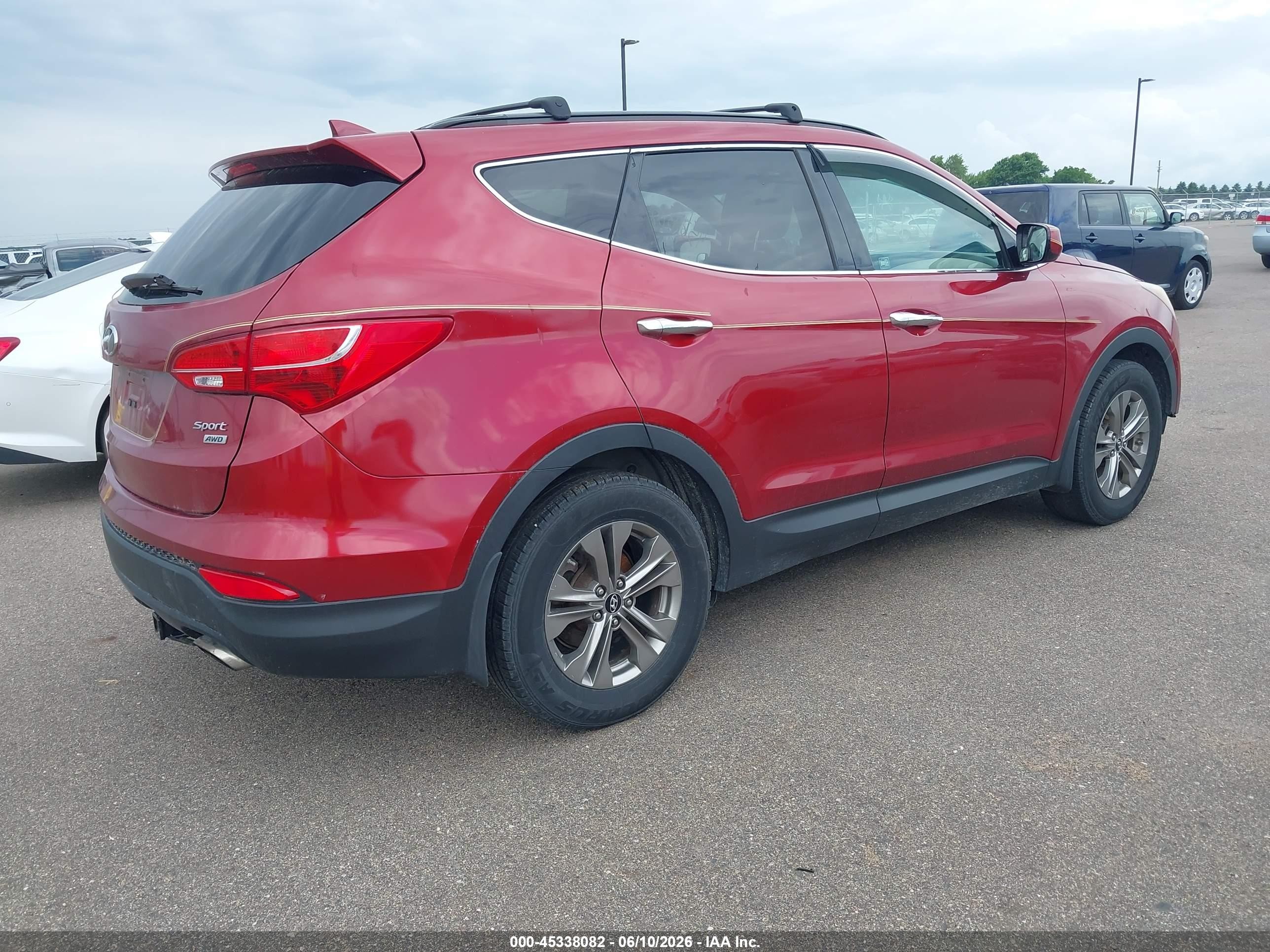 2014 Hyundai Santa Fe Sport 2.4l Burgundy vin: 5XYZUDLB8EG162413