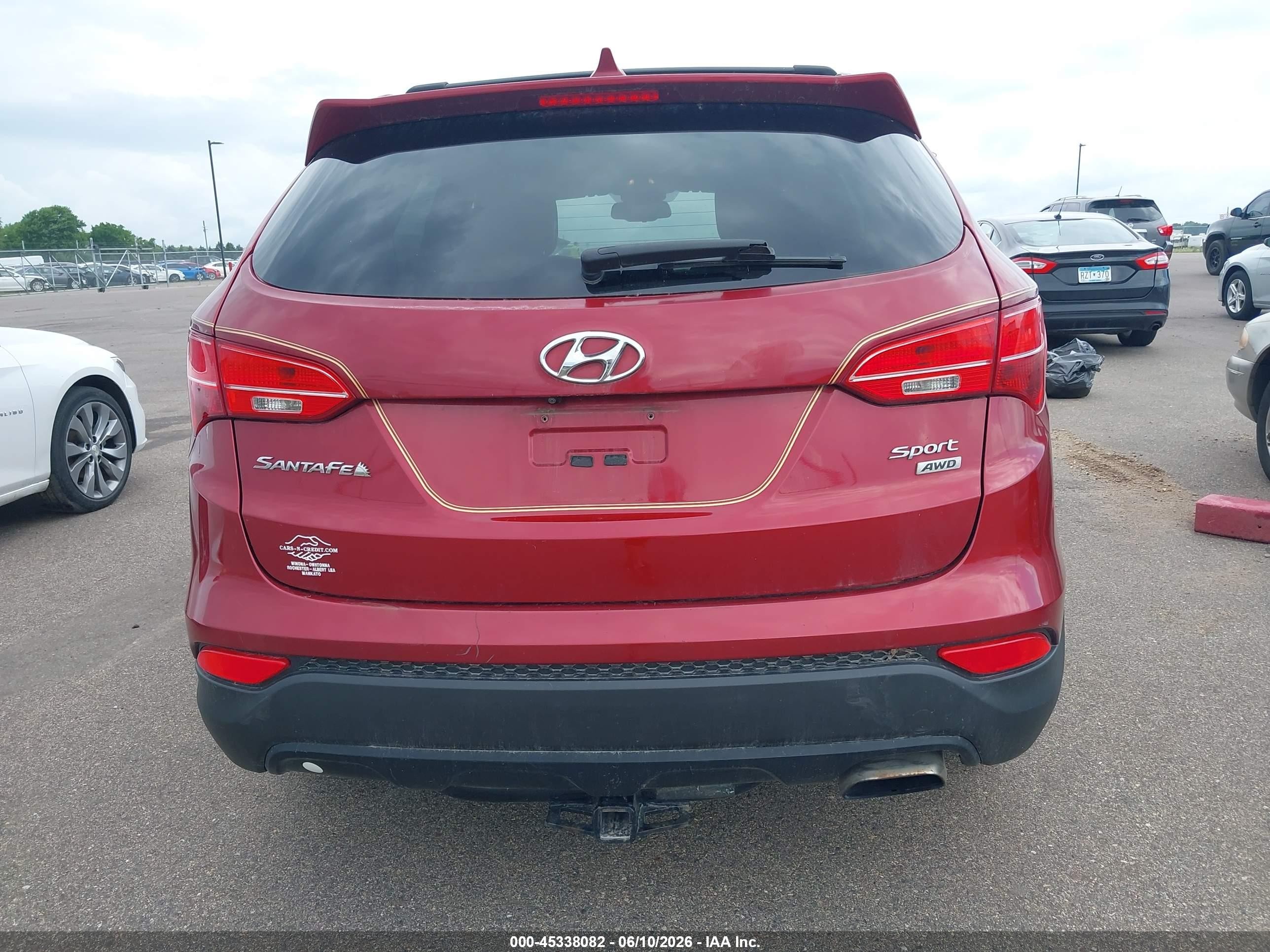 2014 Hyundai Santa Fe Sport 2.4l Burgundy vin: 5XYZUDLB8EG162413