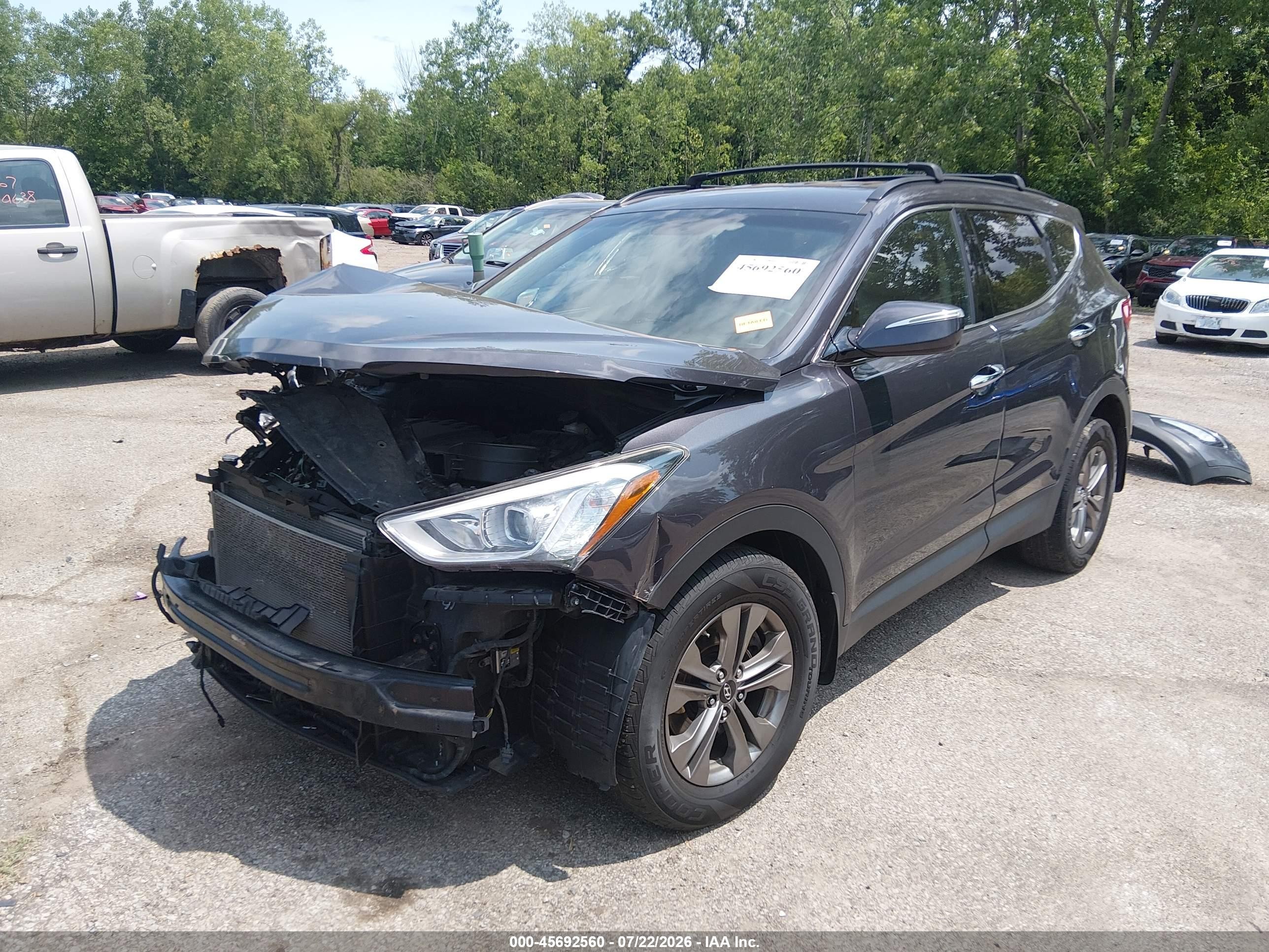 2015 Hyundai Santa Fe Sport 2.4l Серый vin: 5XYZUDLB8FG263887