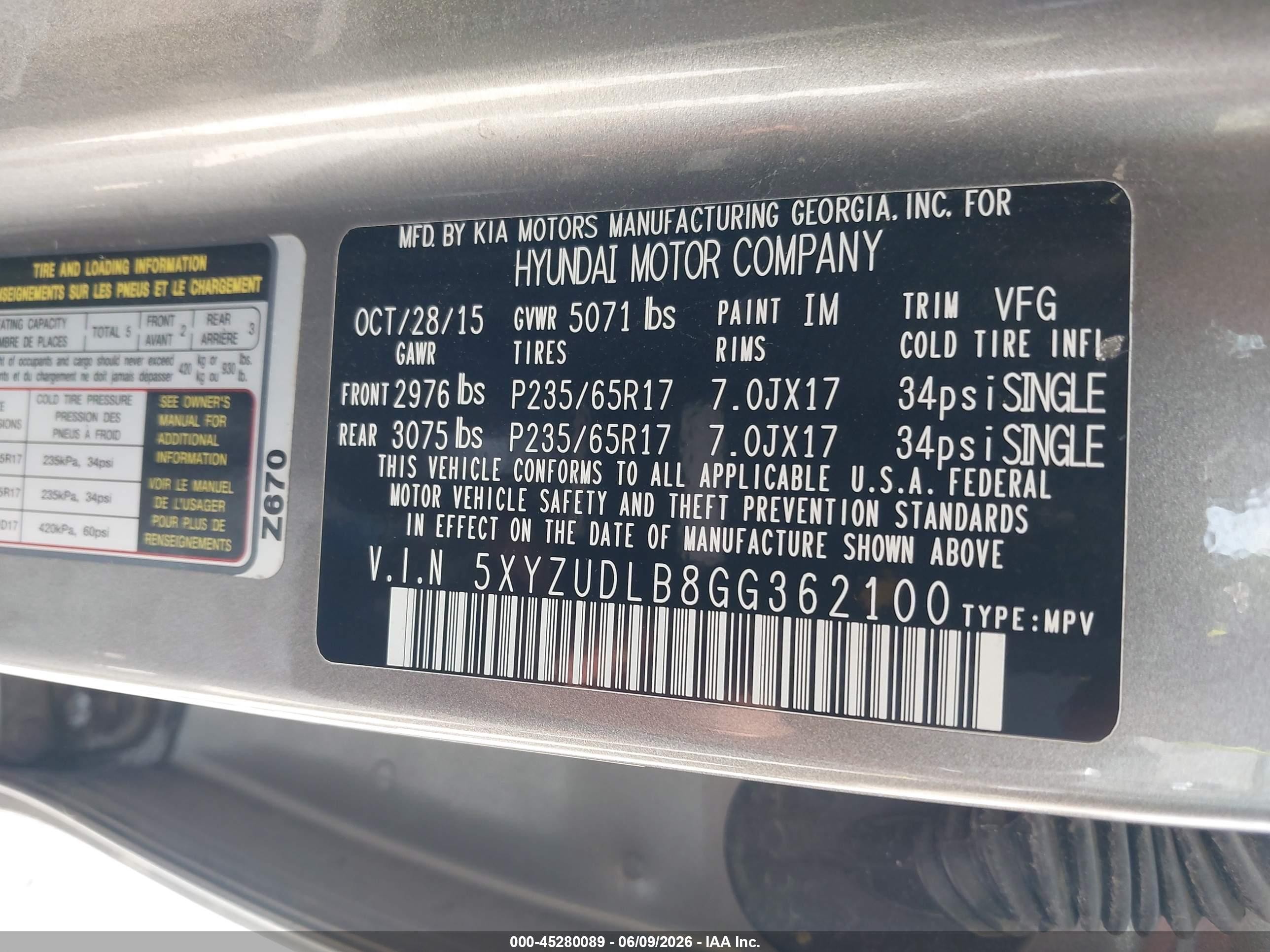 2016 Hyundai Santa Fe Sport 2.4l Gray vin: 5XYZUDLB8GG362100