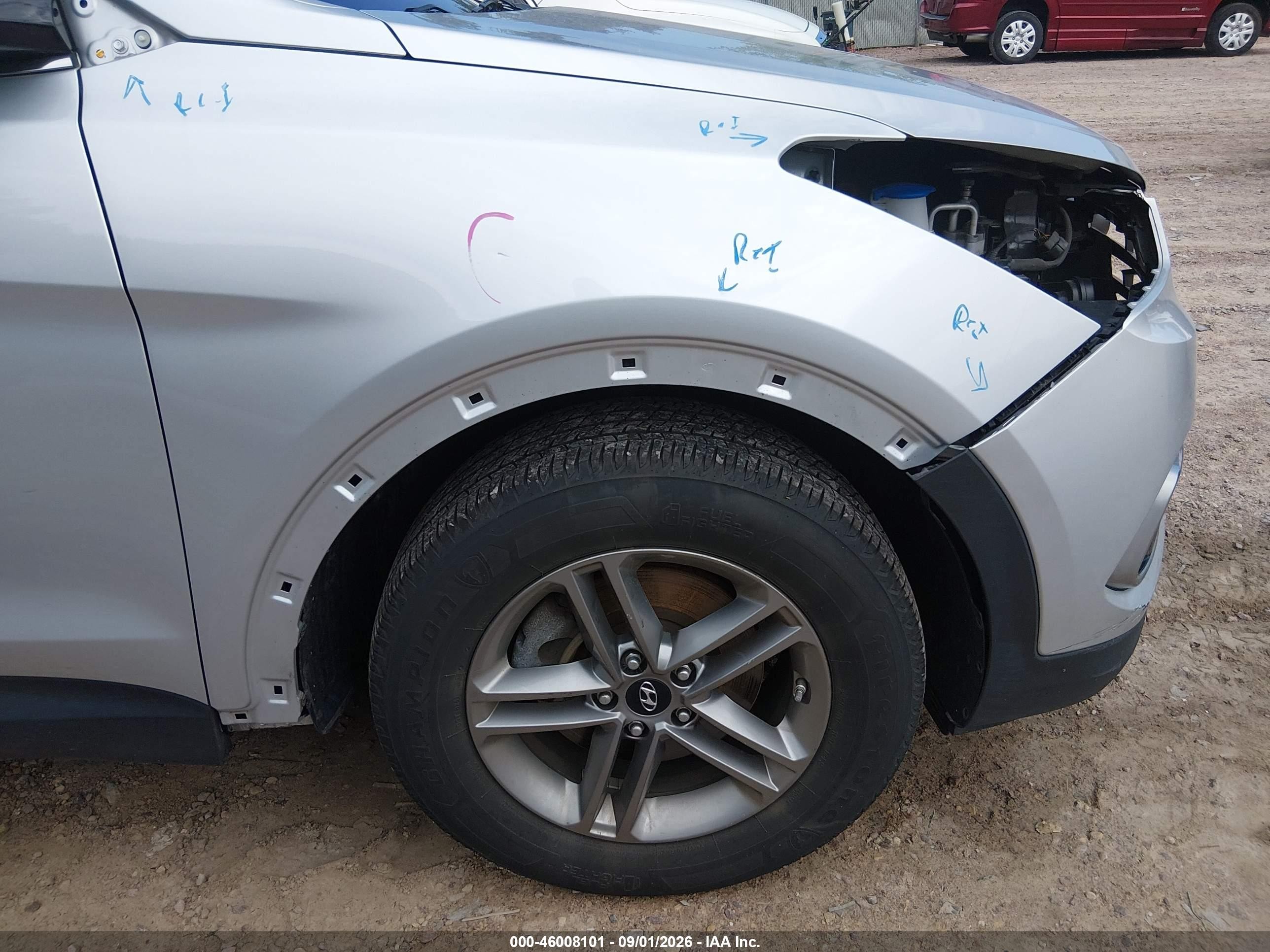 2017 Hyundai Santa Fe Sport 2.4l Silver vin: 5XYZUDLB8HG385443