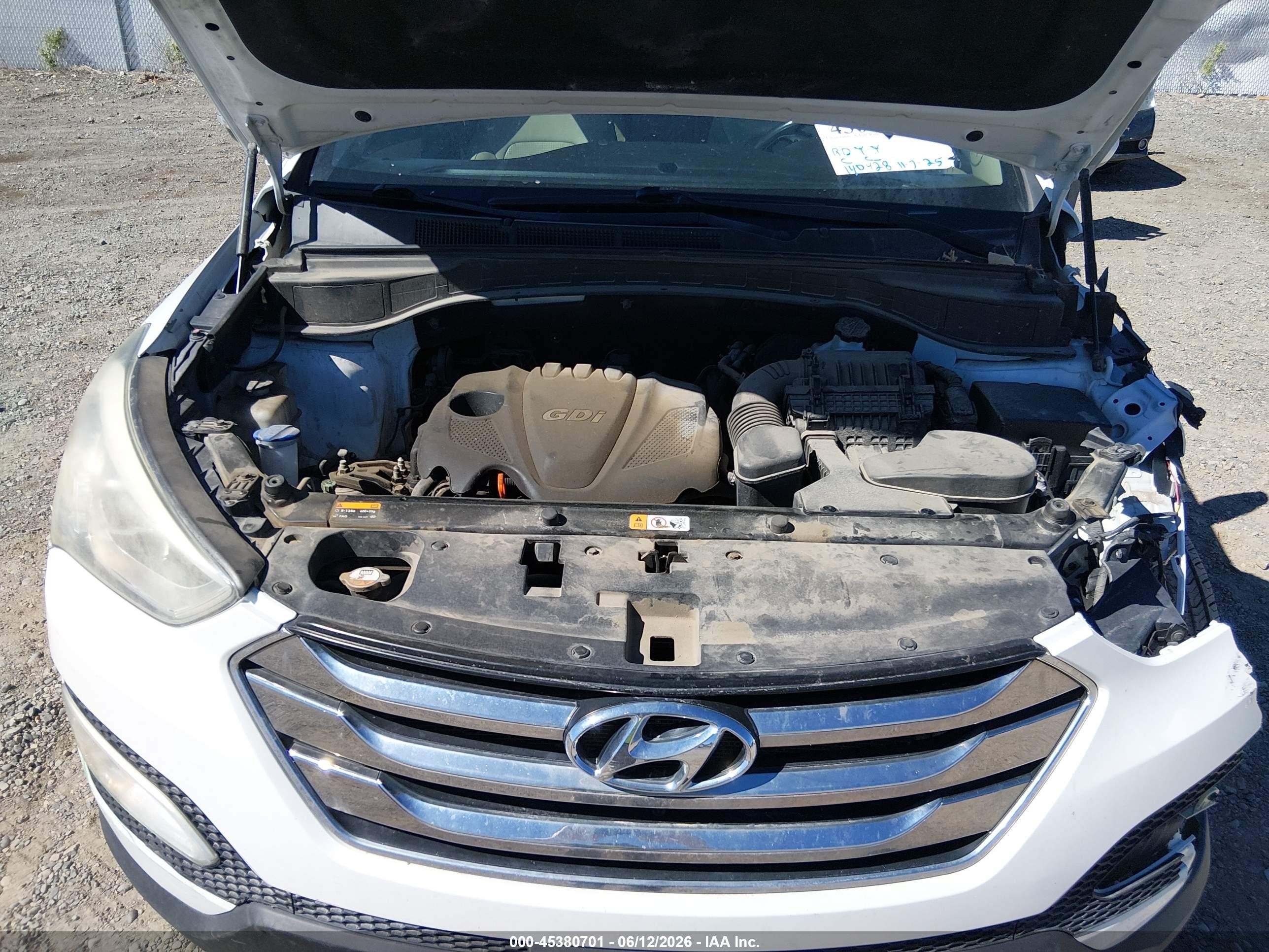 2014 Hyundai Santa Fe Sport 2.4l White vin: 5XYZUDLB9EG156149