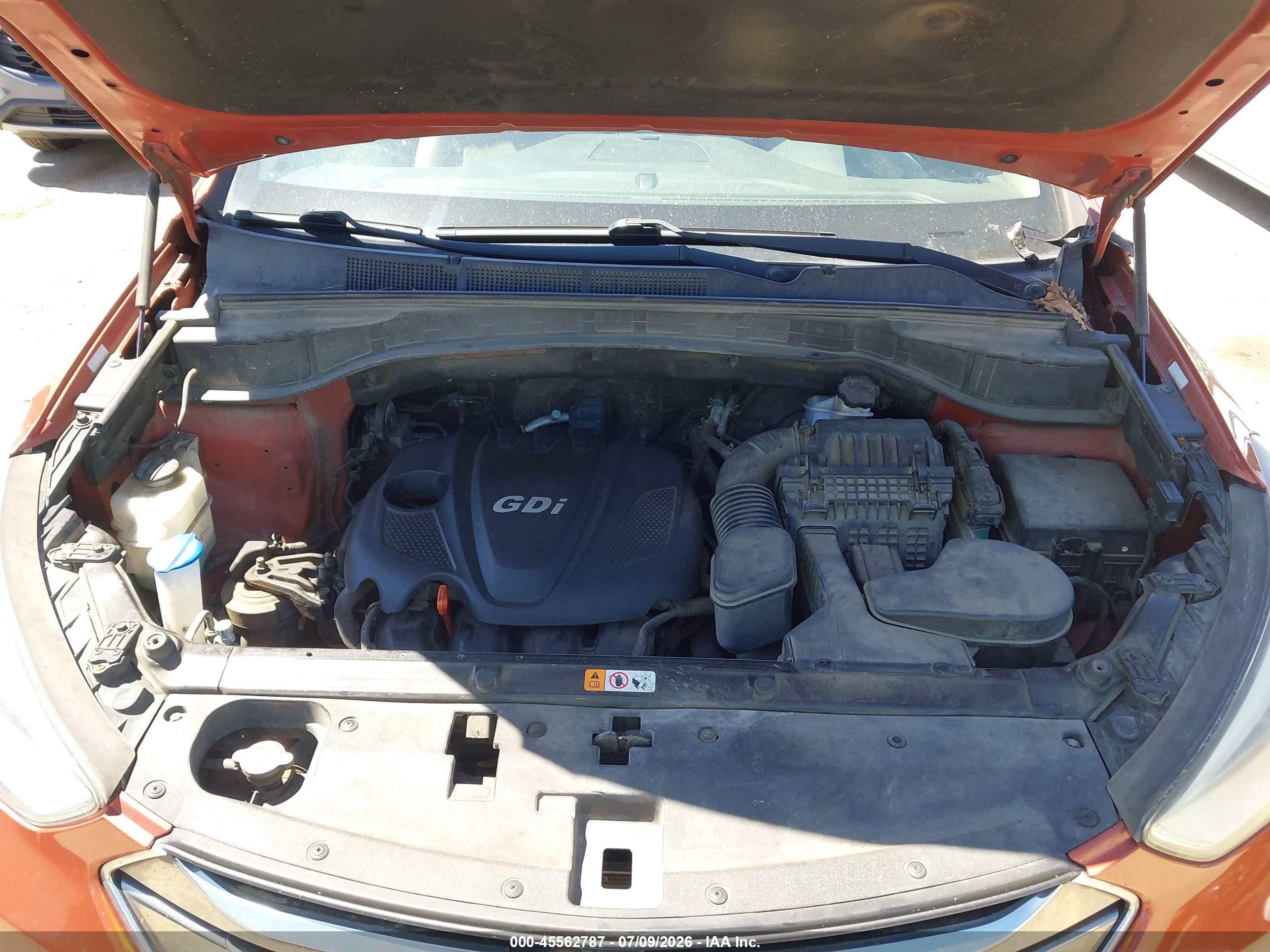 2013 Hyundai Santa Fe Sport Orange vin: 5XYZUDLBXDG004587