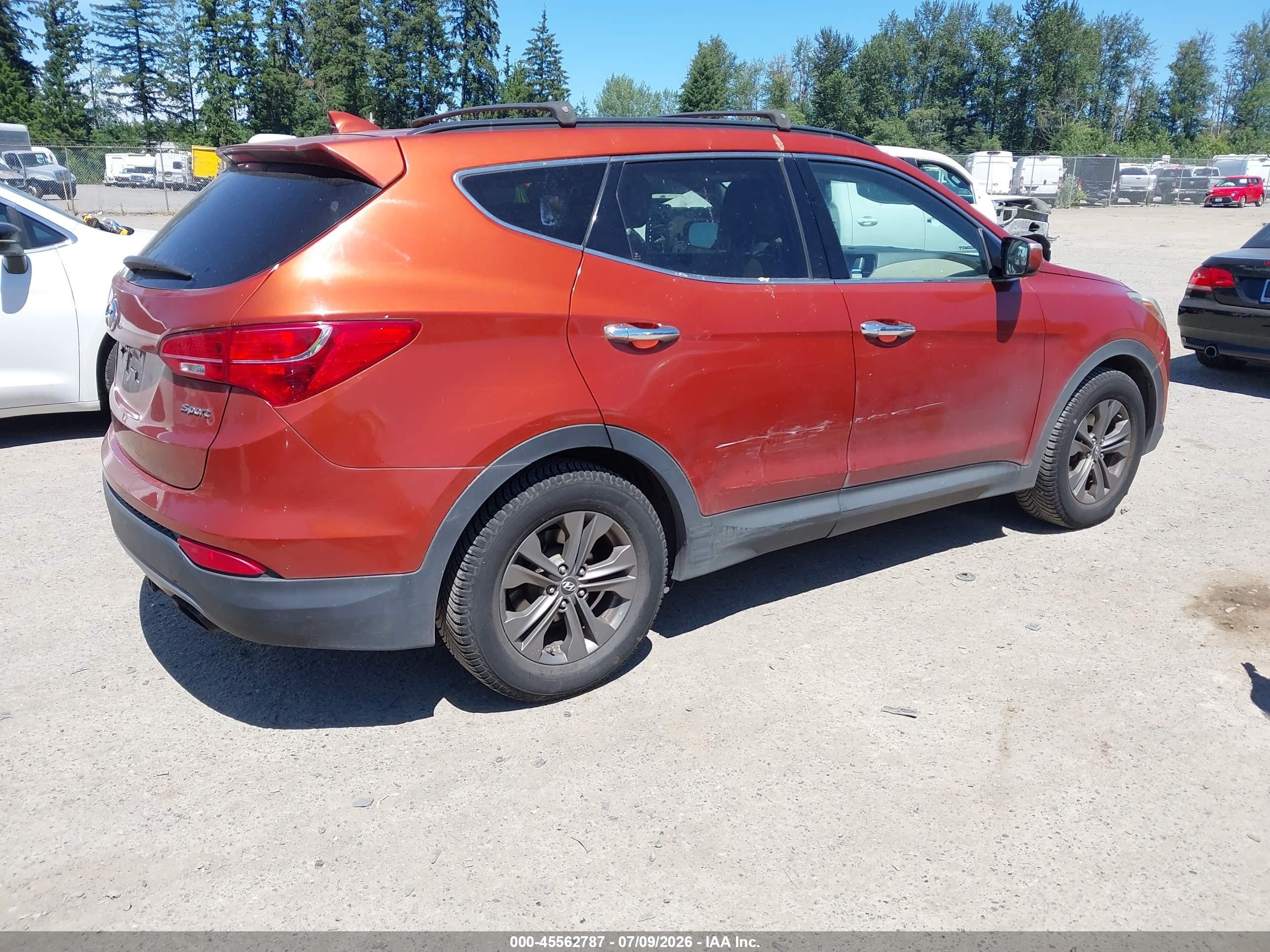 2013 Hyundai Santa Fe Sport Orange vin: 5XYZUDLBXDG004587
