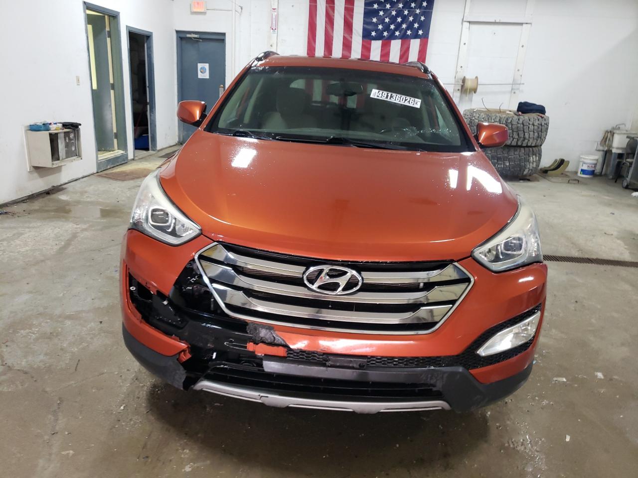 2013 Hyundai Santa Fe Sport 2.4l Оранжевый vin: 5XYZUDLBXDG055832 Damage: Front Bumper Cover Lower, Broken, Replacement Required
