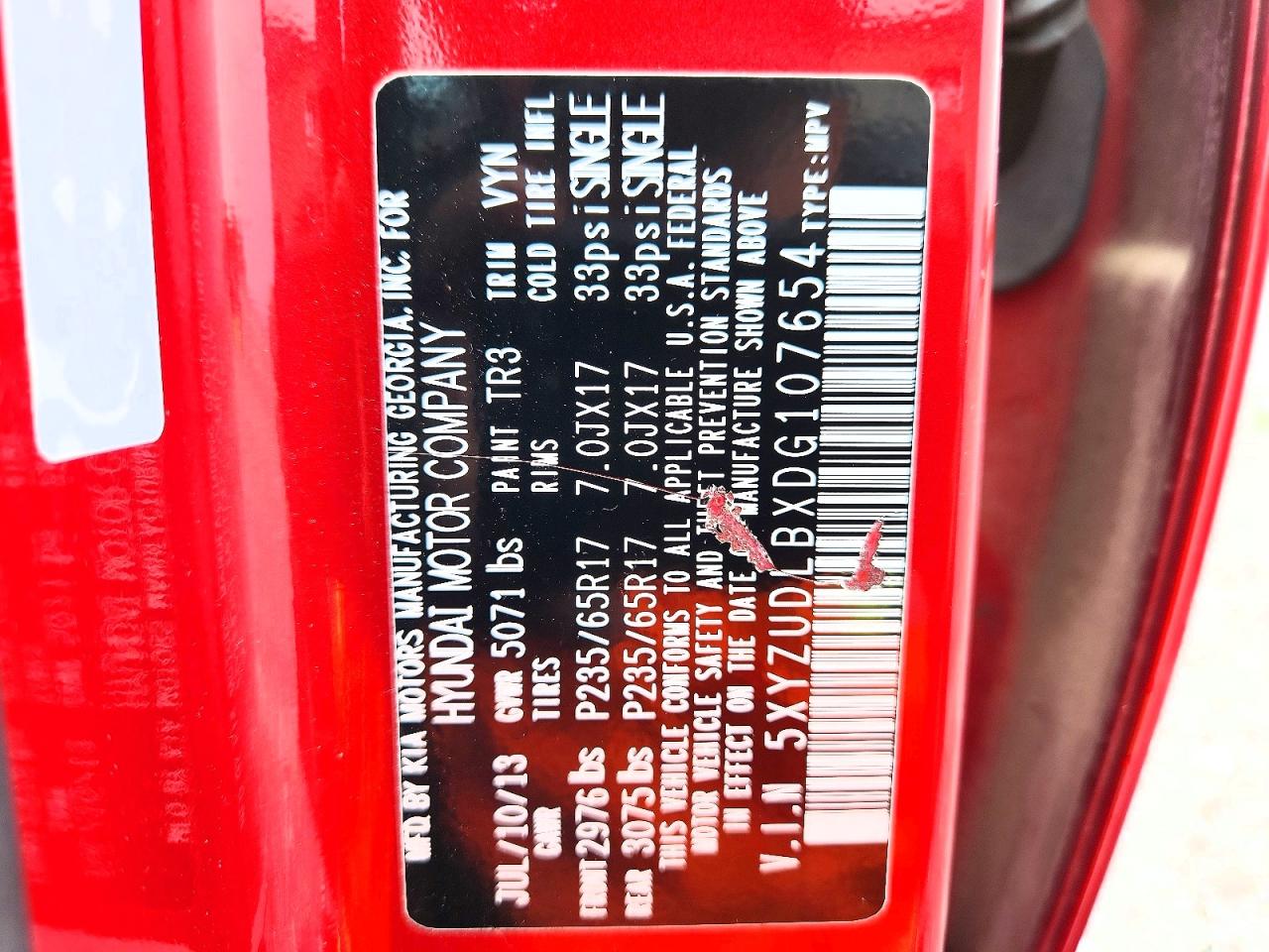 2013 Hyundai Santa Fe Sport 2.4l Red vin: 5XYZUDLBXDG107654