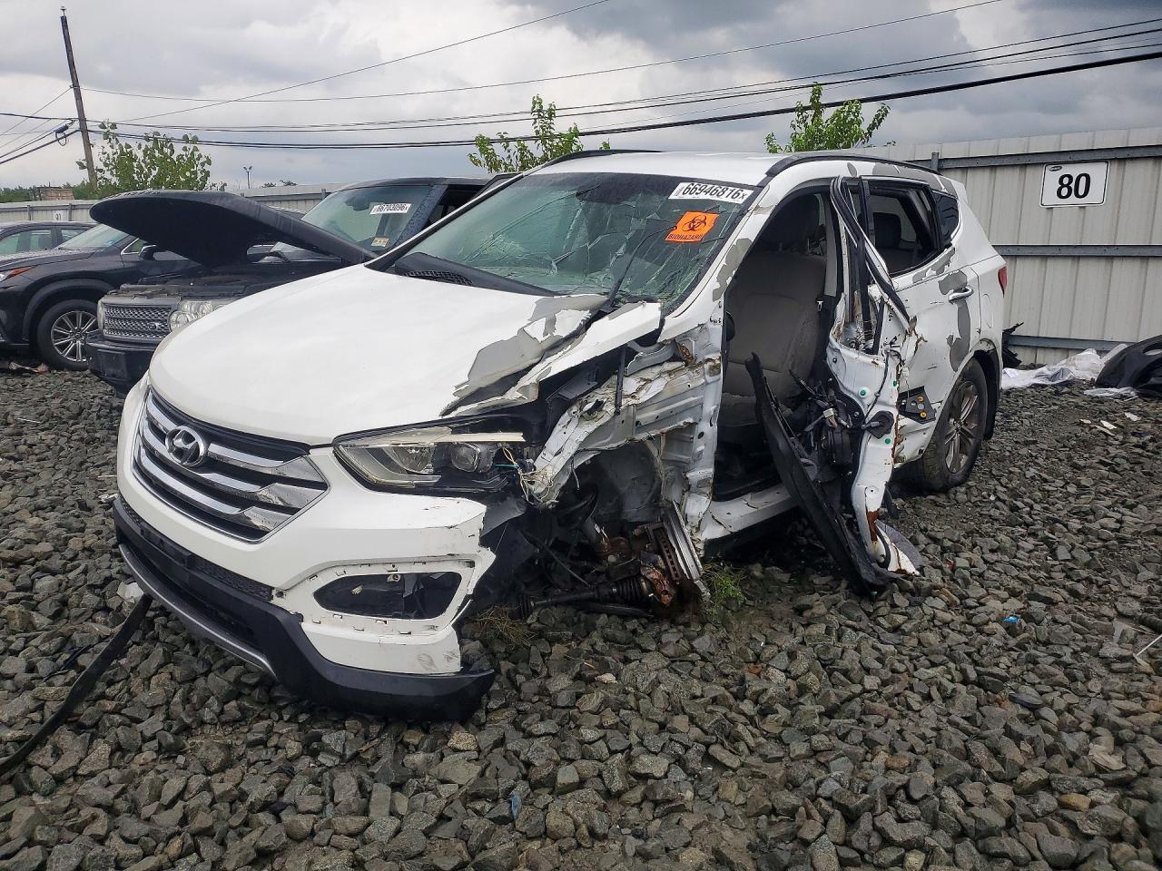 2013 Hyundai Santa Fe Sport 2.4l White vin: 5XYZUDLBXDG120047