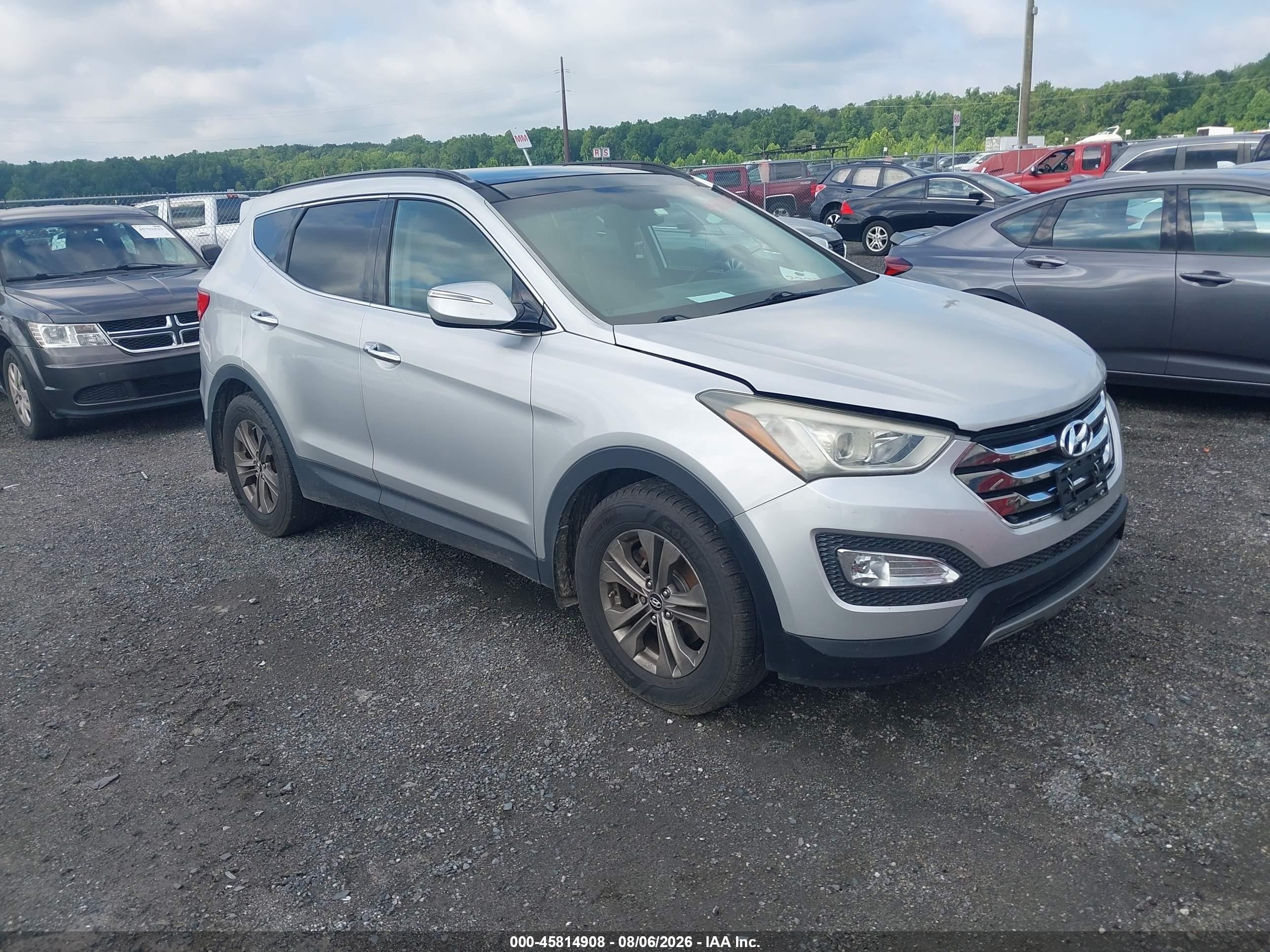 2014 Hyundai Santa Fe Sport 2.4l Silver vin: 5XYZUDLBXEG157049