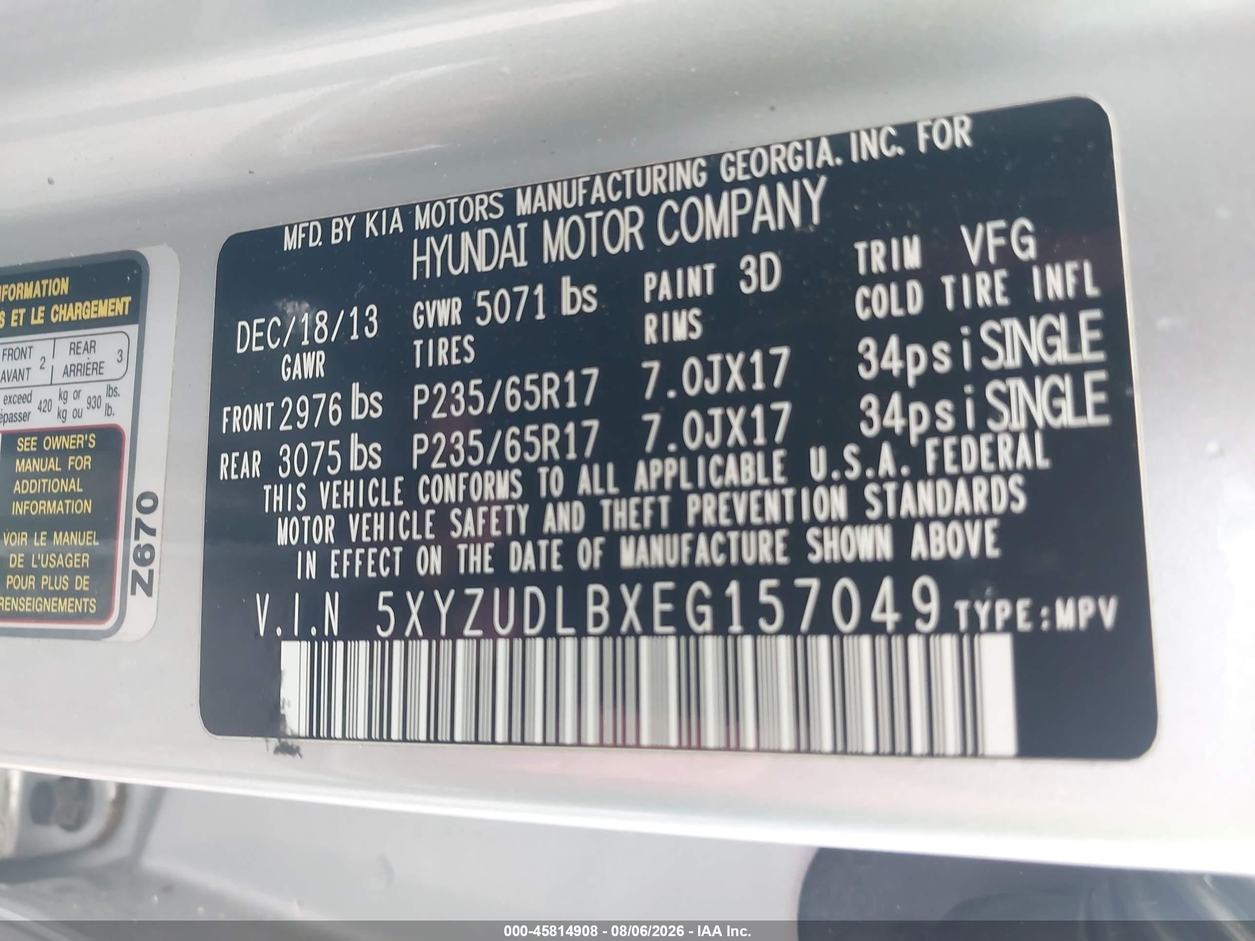 2014 Hyundai Santa Fe Sport 2.4l Silver vin: 5XYZUDLBXEG157049