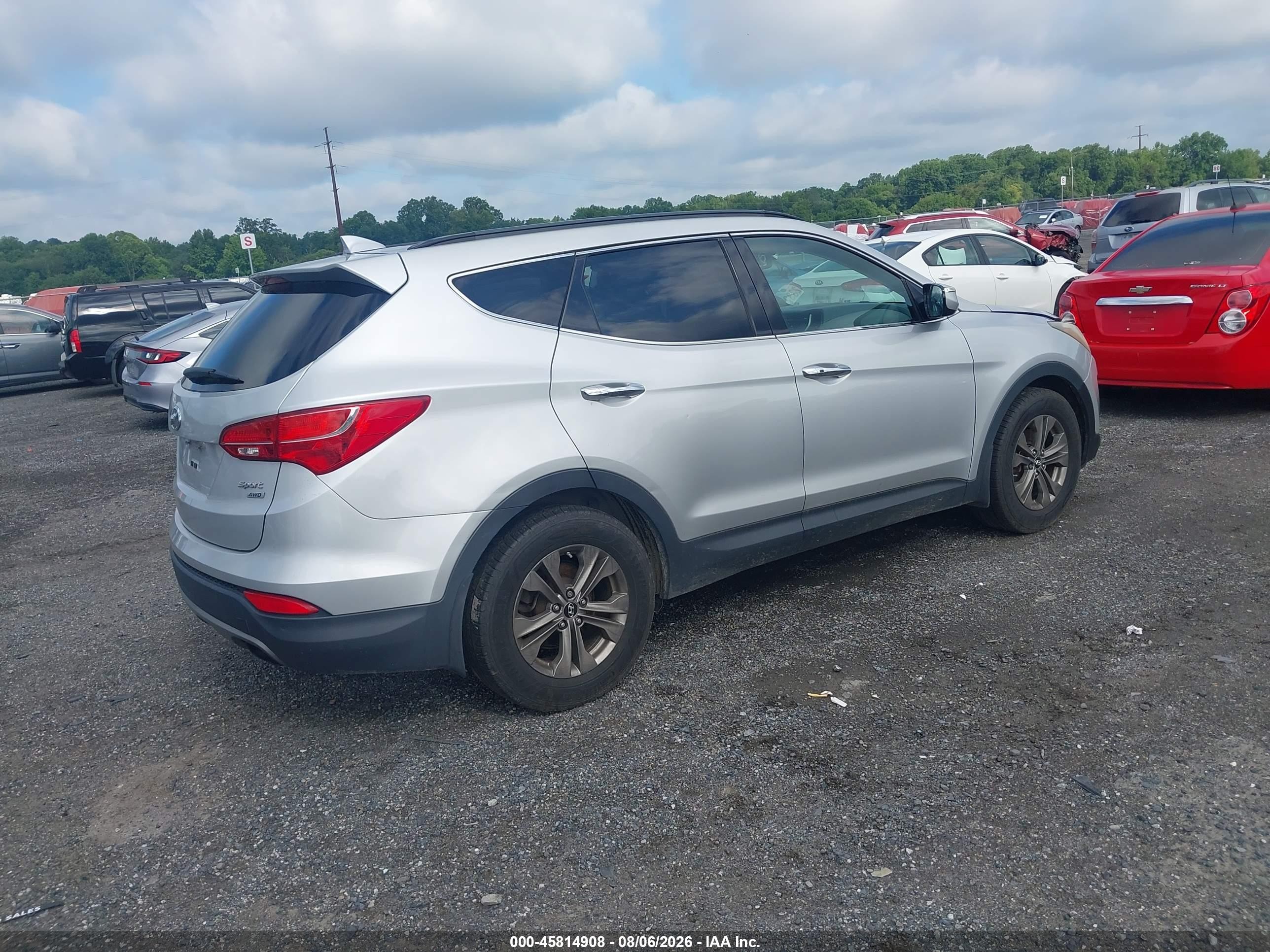 2014 Hyundai Santa Fe Sport 2.4l Silver vin: 5XYZUDLBXEG157049