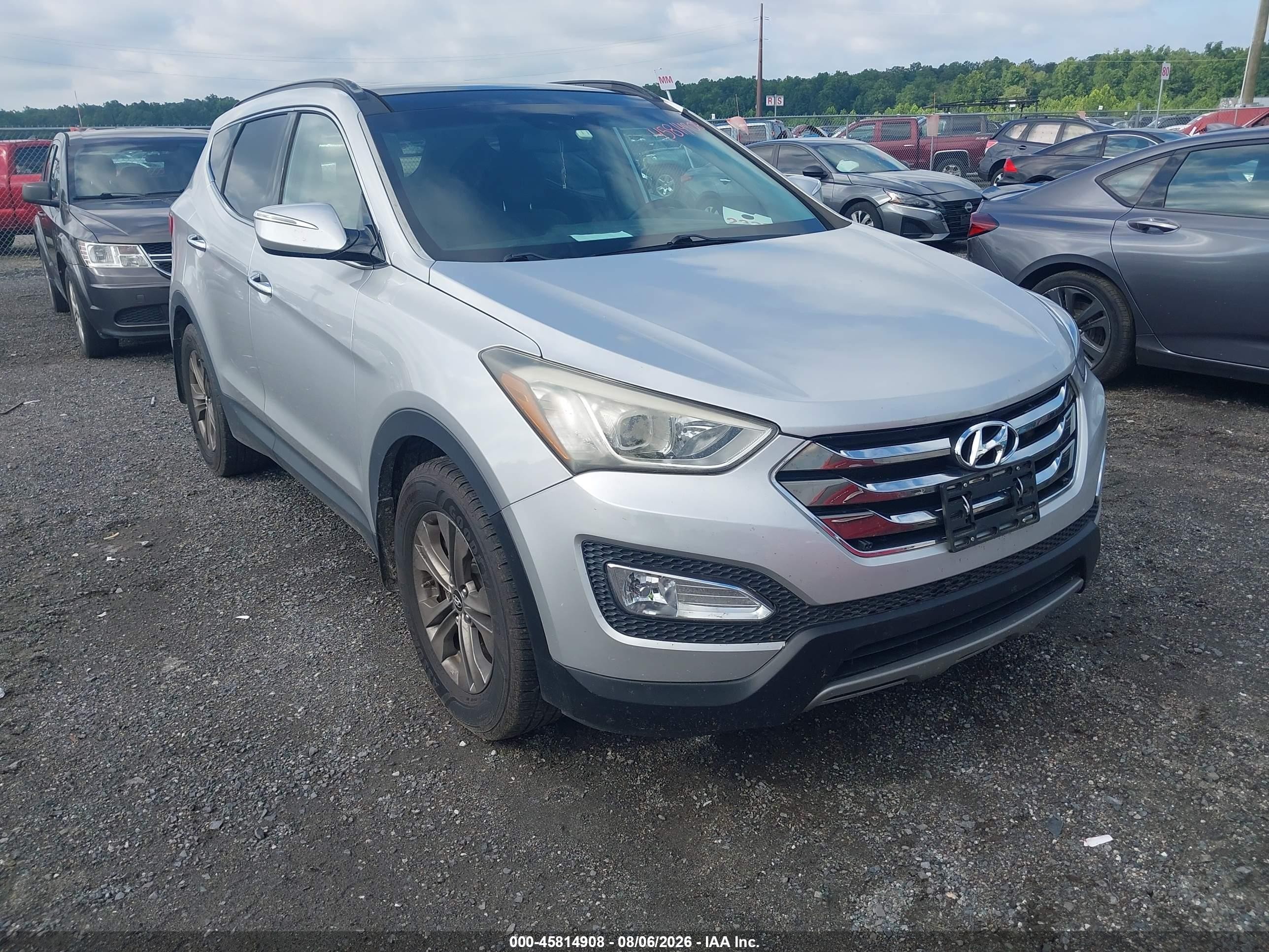 2014 Hyundai Santa Fe Sport 2.4l Silver vin: 5XYZUDLBXEG157049