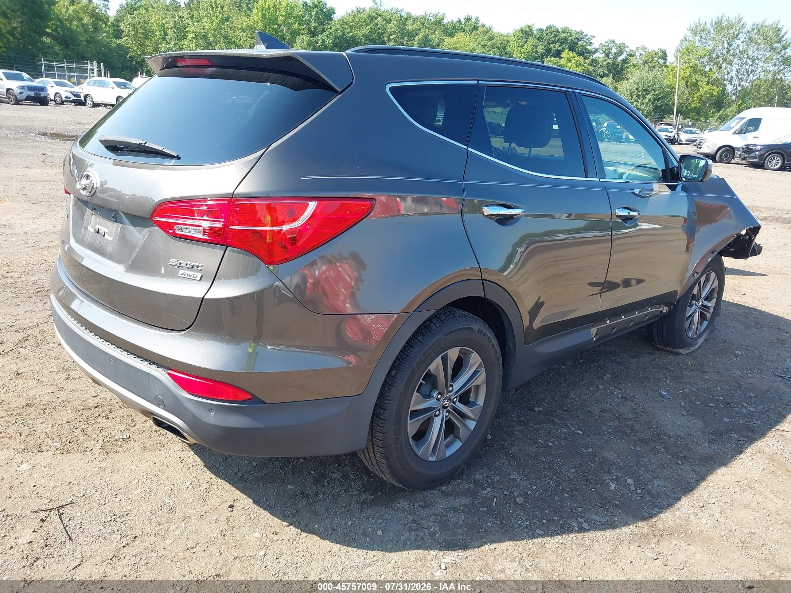 2014 Hyundai Santa Fe Sport 2.4l Gray vin: 5XYZUDLBXEG227309