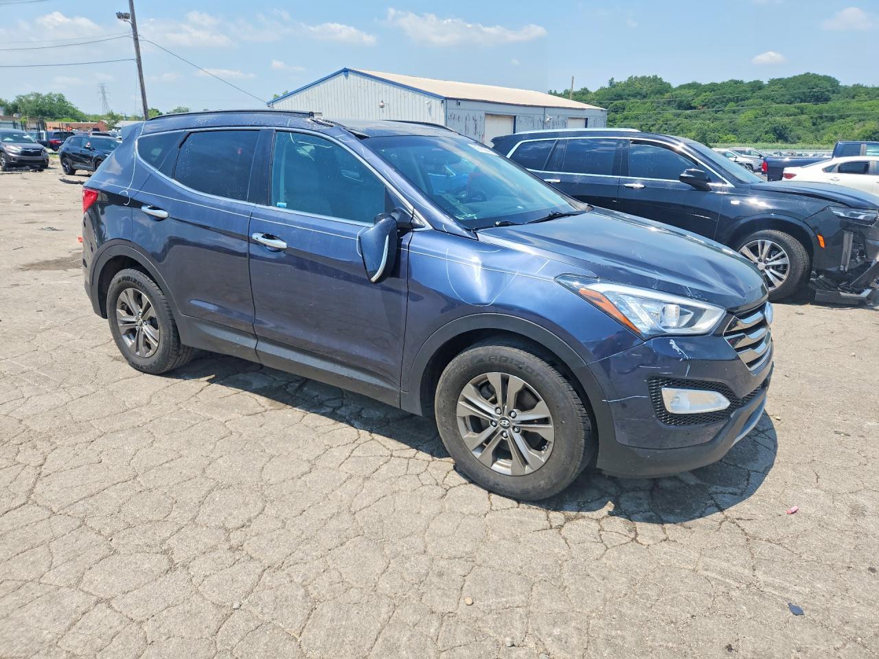 2014 Hyundai Santa Fe Sport 2.4l Blue vin: 5XYZUDLBXEG230470