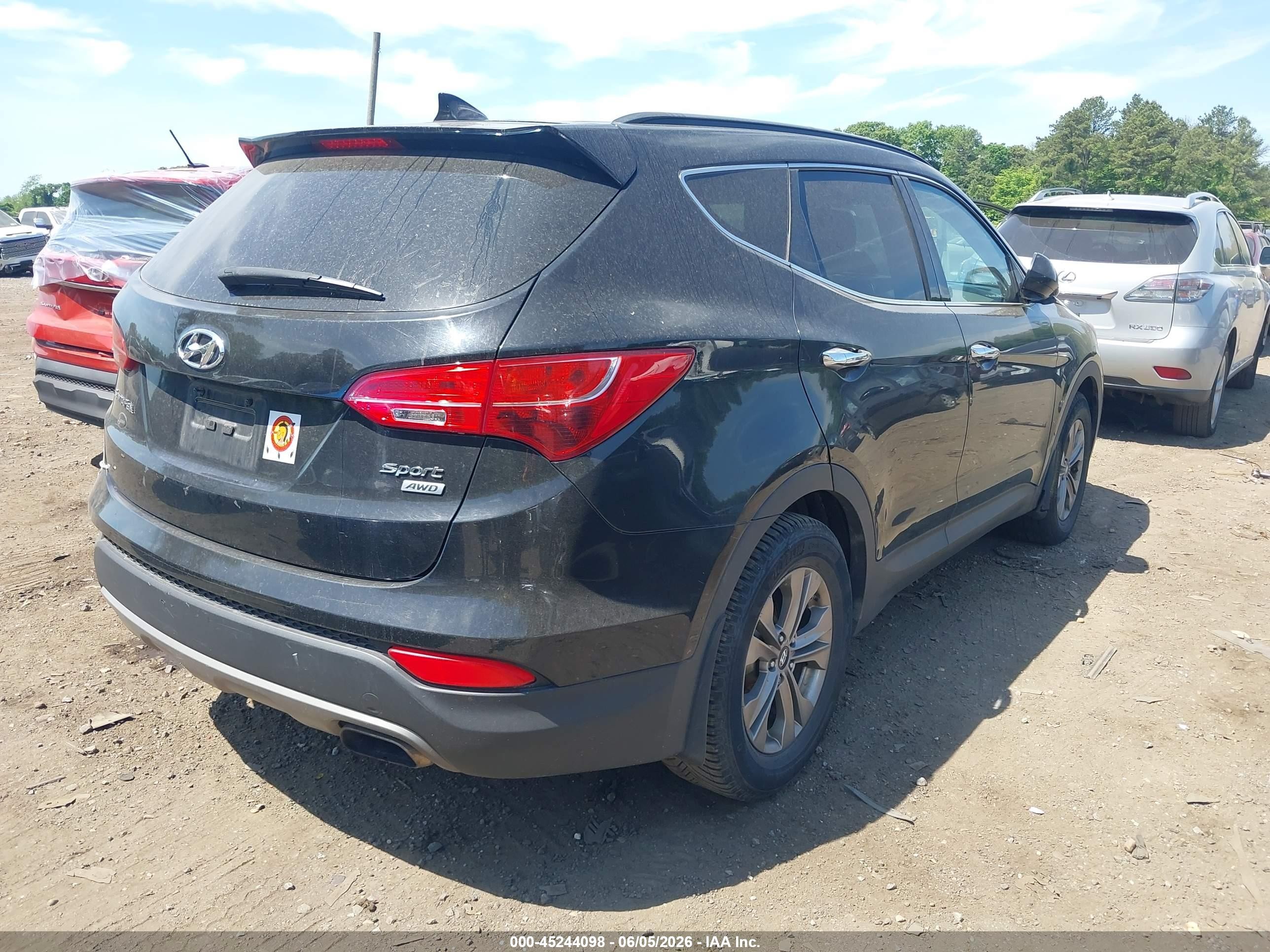 2016 Hyundai Santa Fe Sport 2.4l Black vin: 5XYZUDLBXGG305851