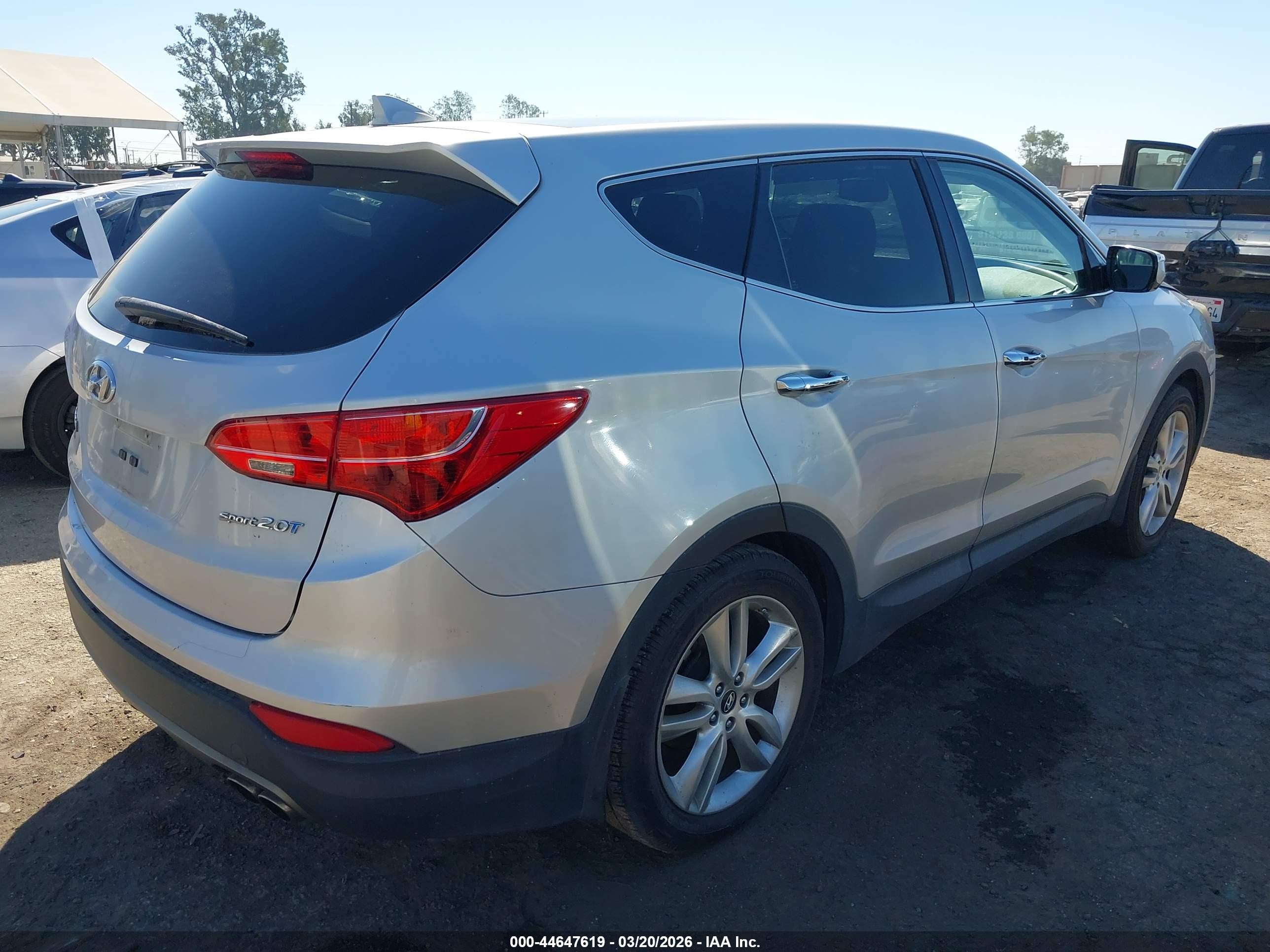 2013 Hyundai Santa Fe Sport 2.0t Gray vin: 5XYZW3LA2DG029009