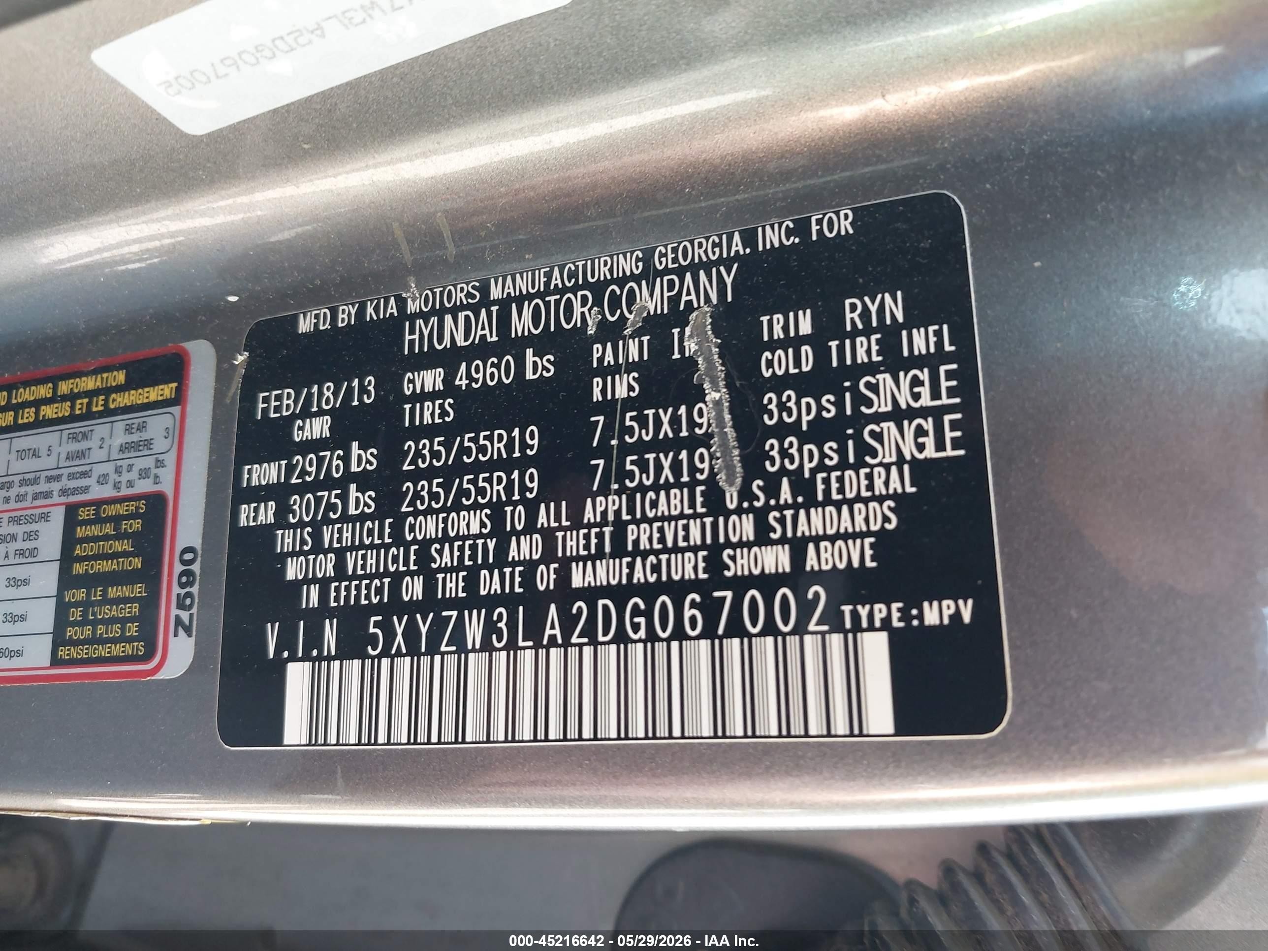 2013 Hyundai Santa Fe Sport 2.0t Silver vin: 5XYZW3LA2DG067002