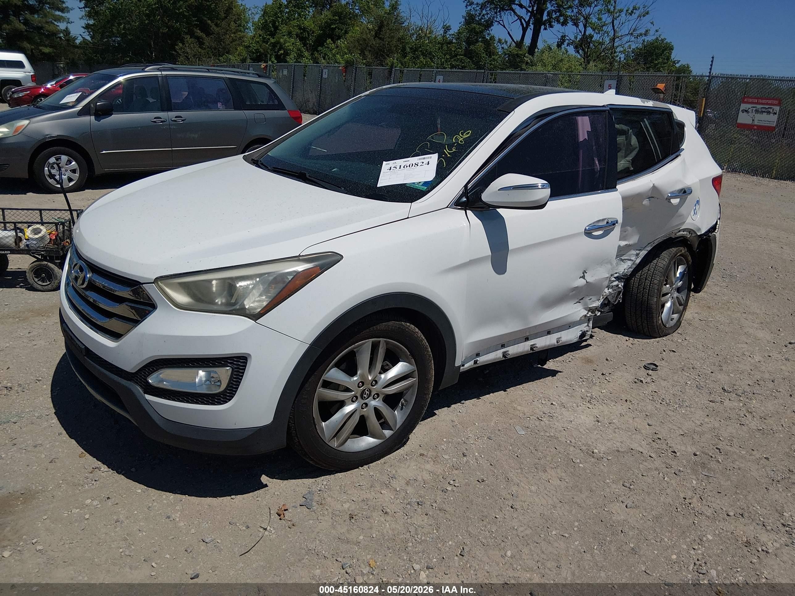 2013 Hyundai Santa Fe Sport 2.0t Белый vin: 5XYZW3LA3DG003521