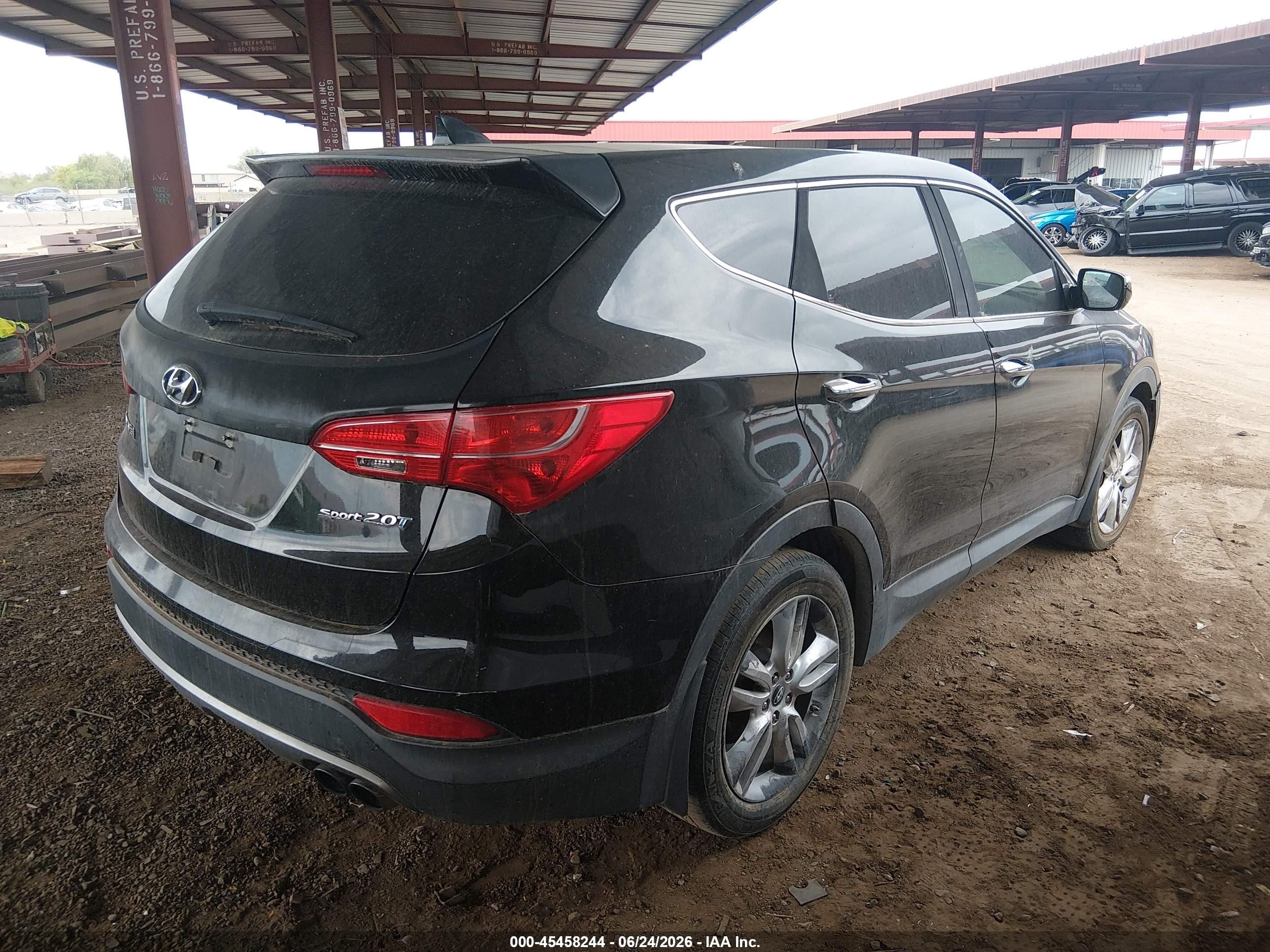 2013 Hyundai Santa Fe Sport 2.0t Black vin: 5XYZW3LA4DG066031
