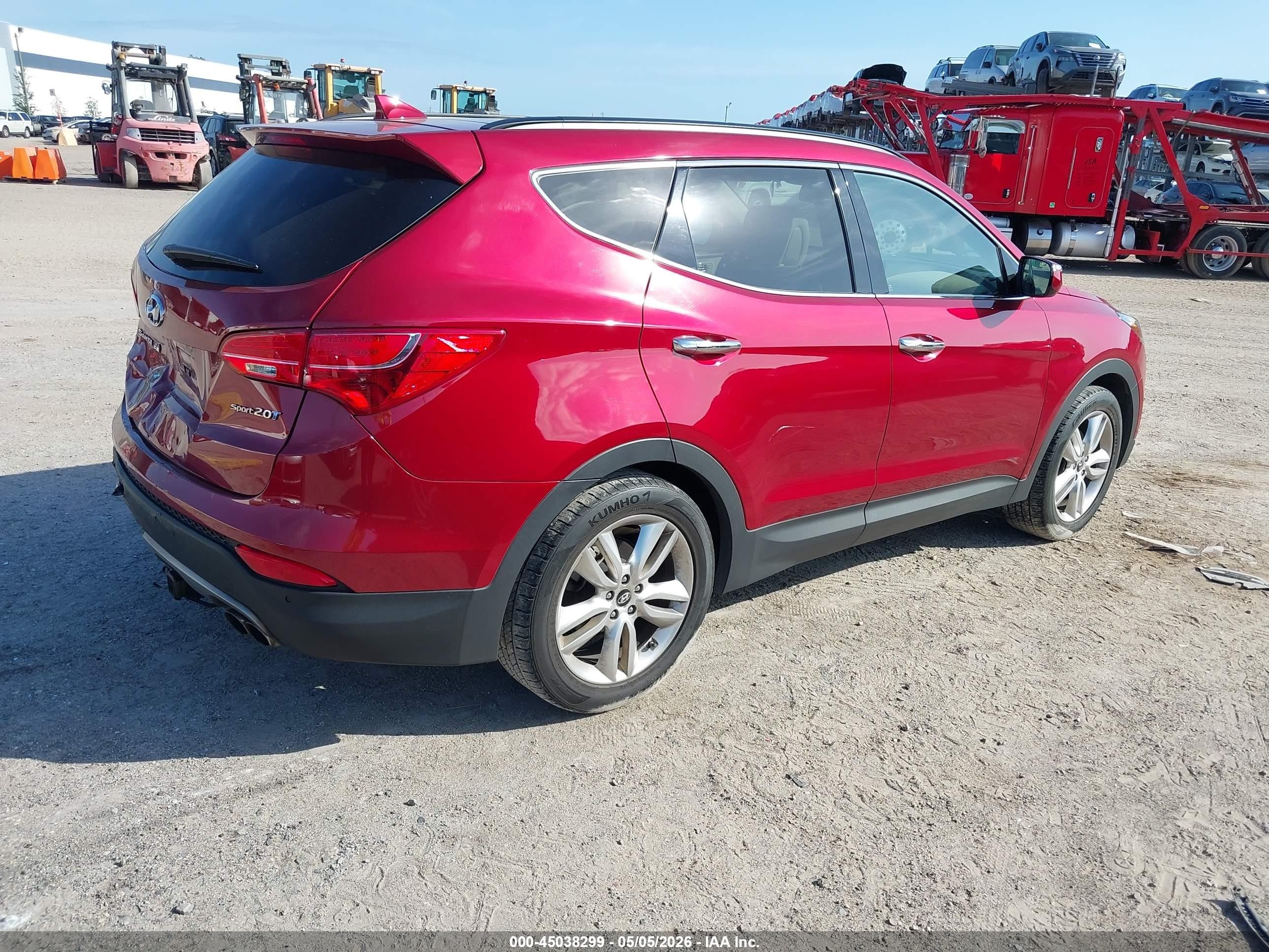 2014 Hyundai Santa Fe Sport 2.0l Turbo Красный vin: 5XYZW3LA5EG147413