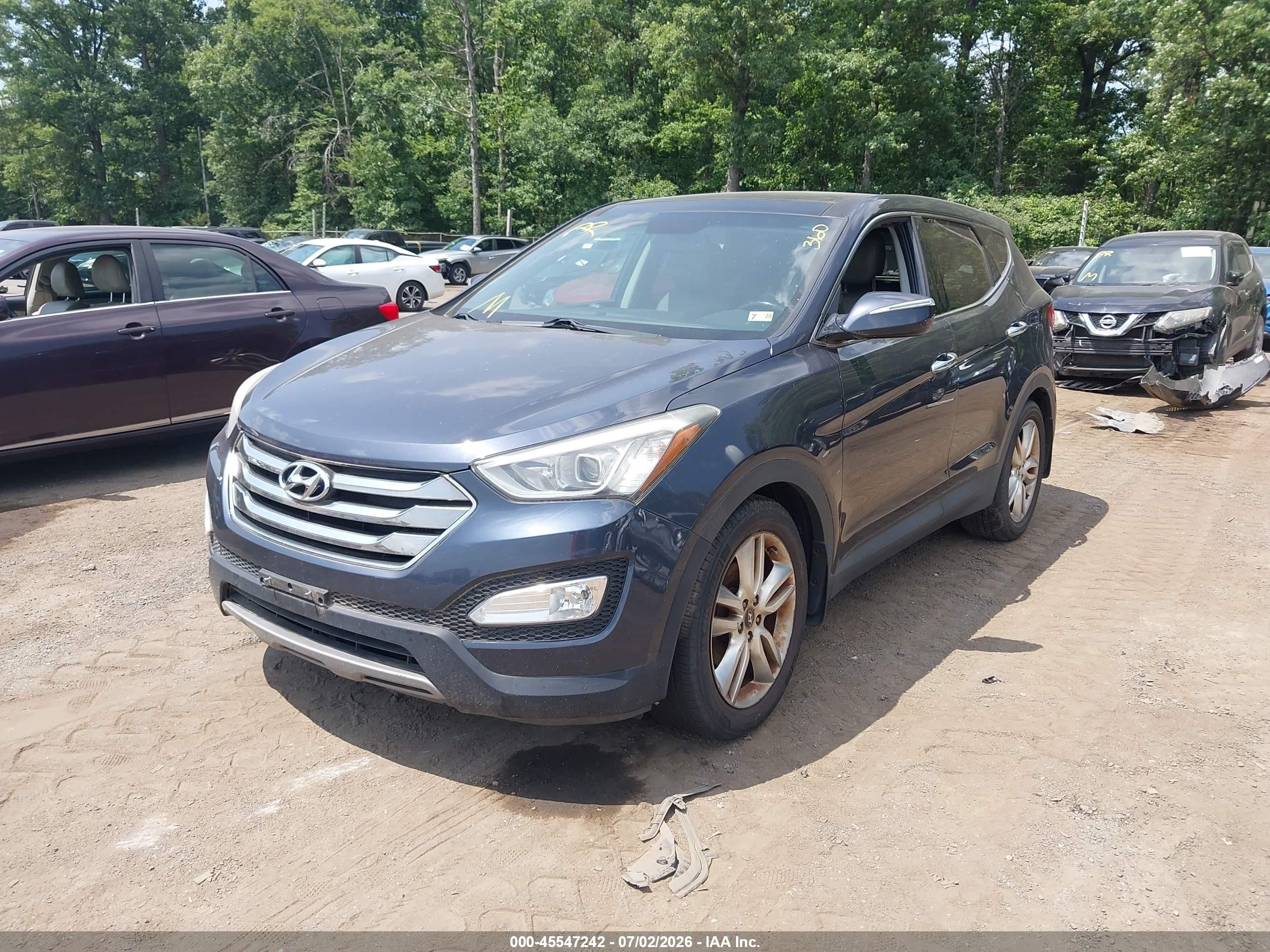 2013 Hyundai Santa Fe Sport 2.0t Gray vin: 5XYZW3LA6DG008261