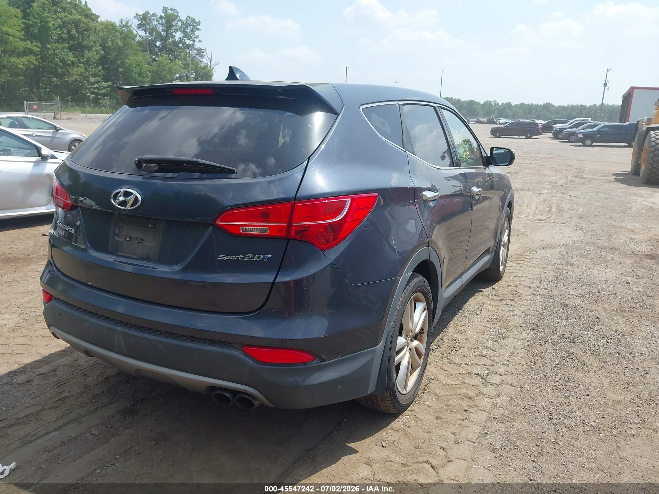 2013 Hyundai Santa Fe Sport 2.0t Gray vin: 5XYZW3LA6DG008261