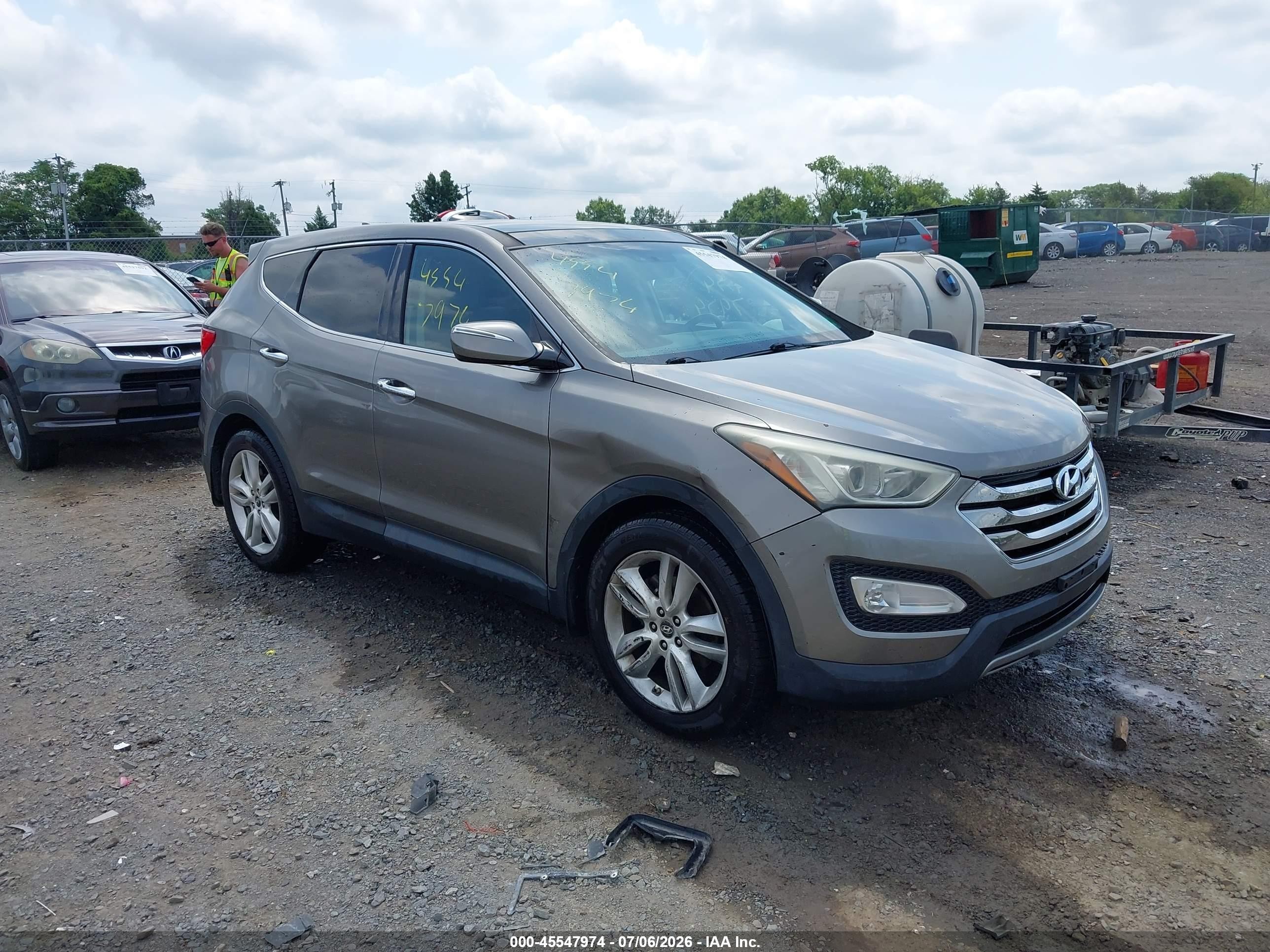 2013 Hyundai Santa Fe Sport 2.0t Gray vin: 5XYZW3LA7DG027840
