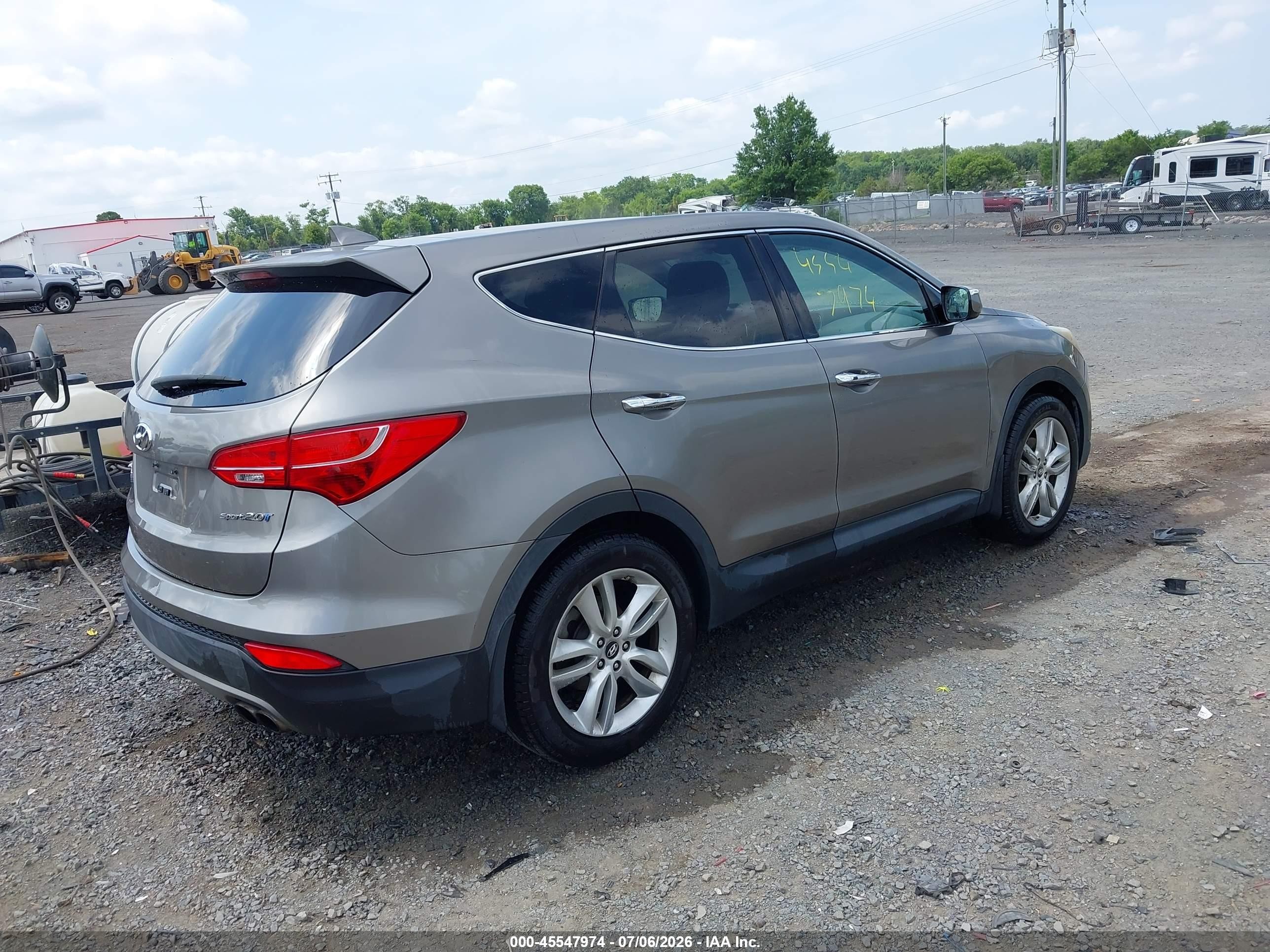 2013 Hyundai Santa Fe Sport 2.0t Gray vin: 5XYZW3LA7DG027840