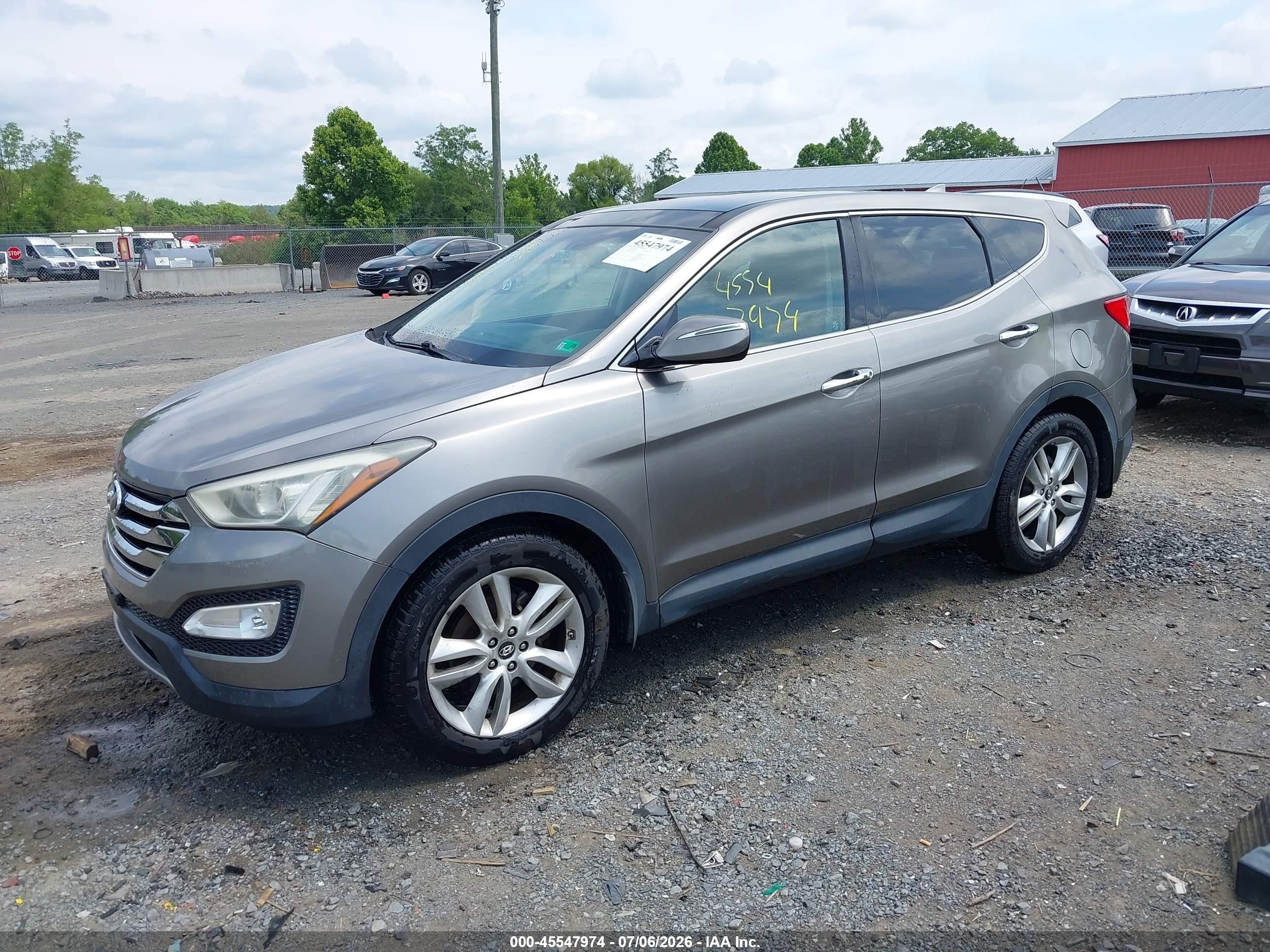2013 Hyundai Santa Fe Sport 2.0t Gray vin: 5XYZW3LA7DG027840